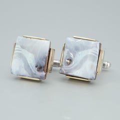 Gemelos BUNDA "Krest" Ópalo de Boulder de 45,39 ct en oro amarillo de 18 quilates y plata