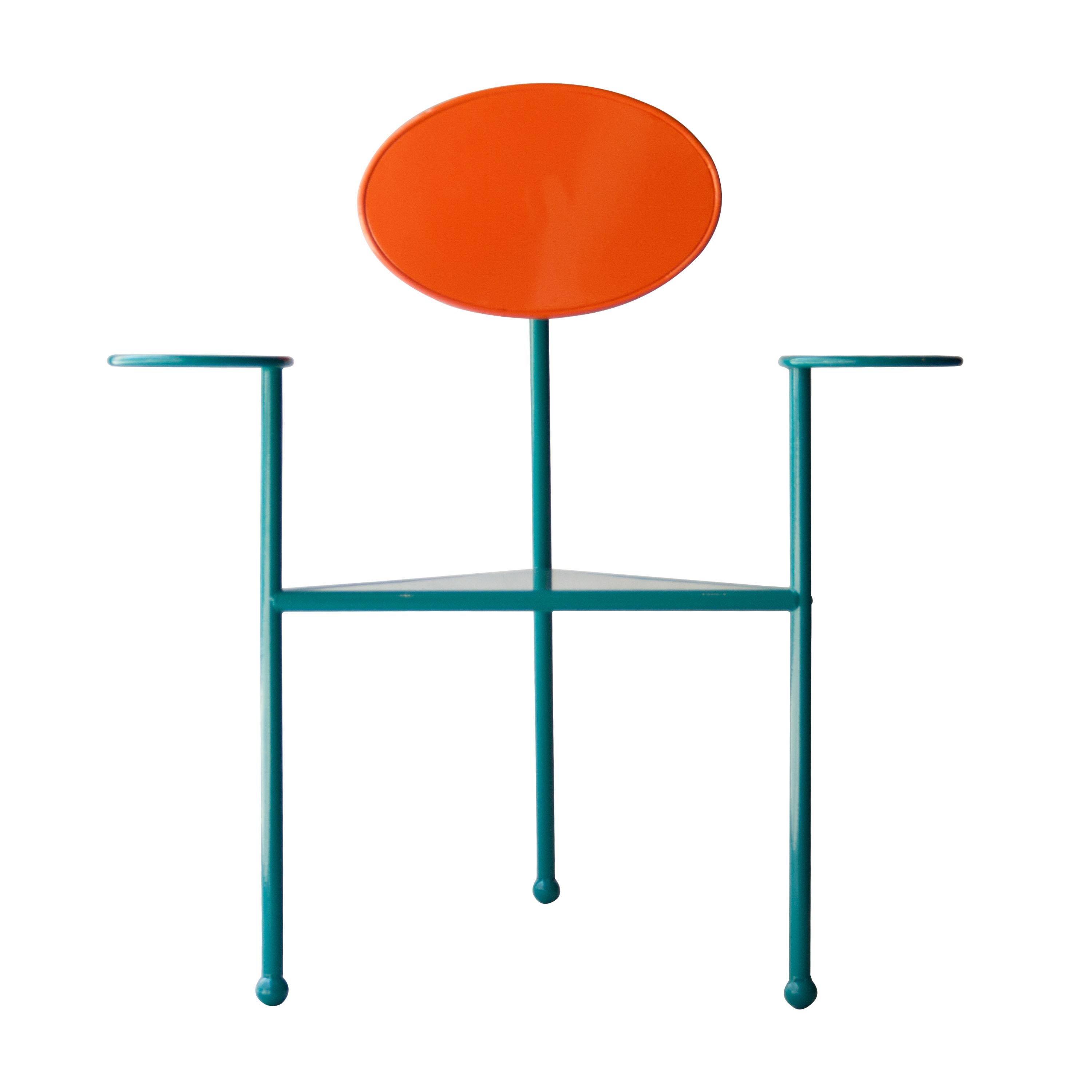 Modern Kresta Studio Contemporary Steel Lacquered Orange Green Chair, Spain, 2019 For Sale
