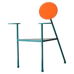 Kresta Studio Contemporary Steel Lacquered Orange Green Chair, Spain, 2019