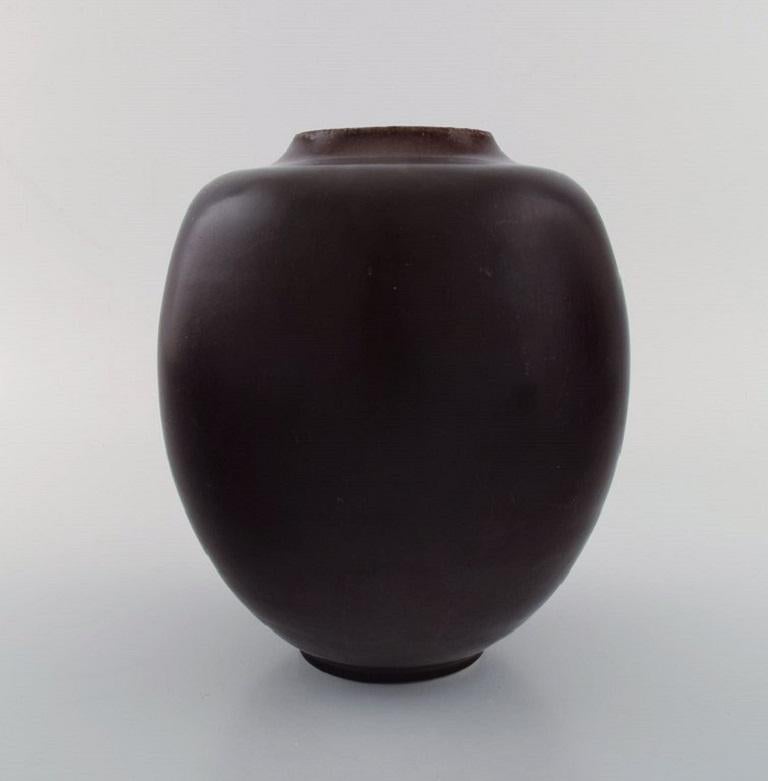 Kresten Bloch for Royal Copenhagen, Unique Vase in Glazed Stoneware, 1920s 3