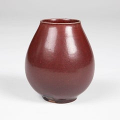 Kresten Bloch Unique Oxblood Glazed Stoneware Vase for Royal Copenhagen, Denmark