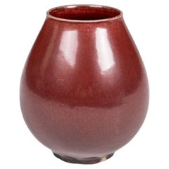 Kresten Bloch Unique Oxblood Glazed Stoneware Vase for Royal Copenhagen, Denmark