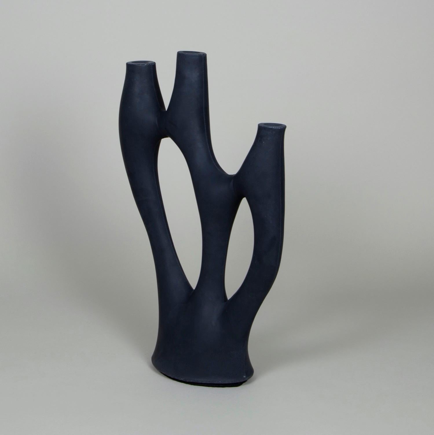 Cast Kreten Candelabra from Souda, Jet Black, Made to Order For Sale