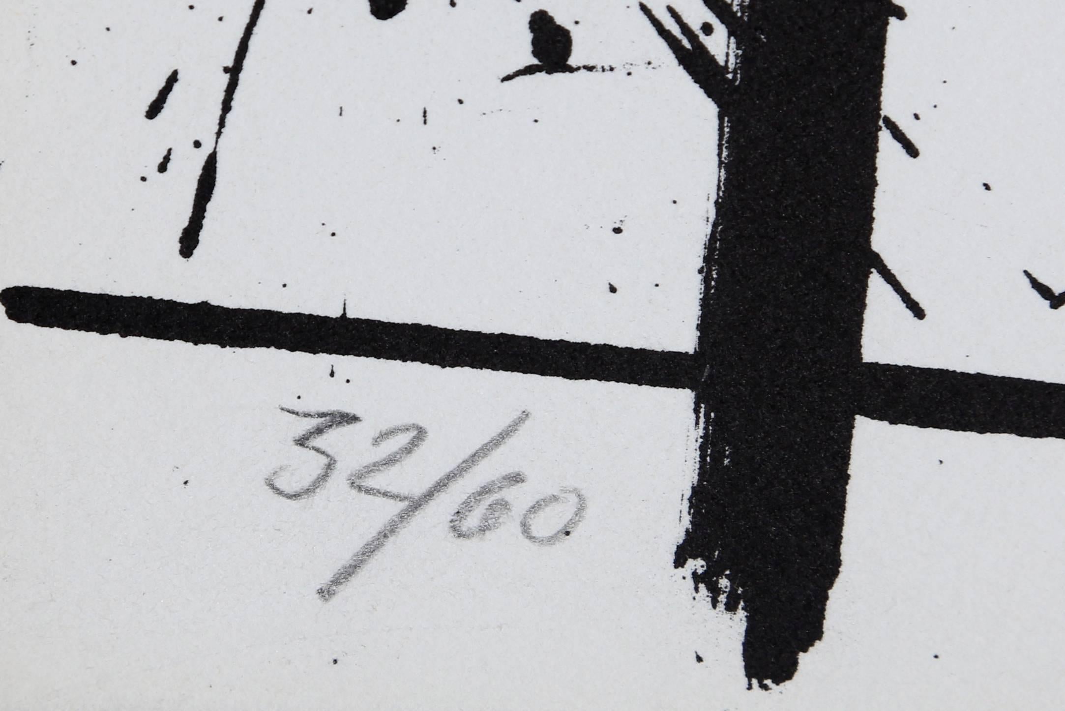 Untitled 3, Minimalist Abstract Lithograph by K.R.H. Sonderborg For Sale 1
