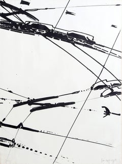 Untitled, Black and White Abstract Lithograph, 1969