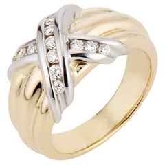 KRI Bague à anneau en or avec diamants de 0,20 carat