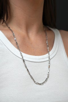 KRIA 18k White Gold Biker Chain Necklace