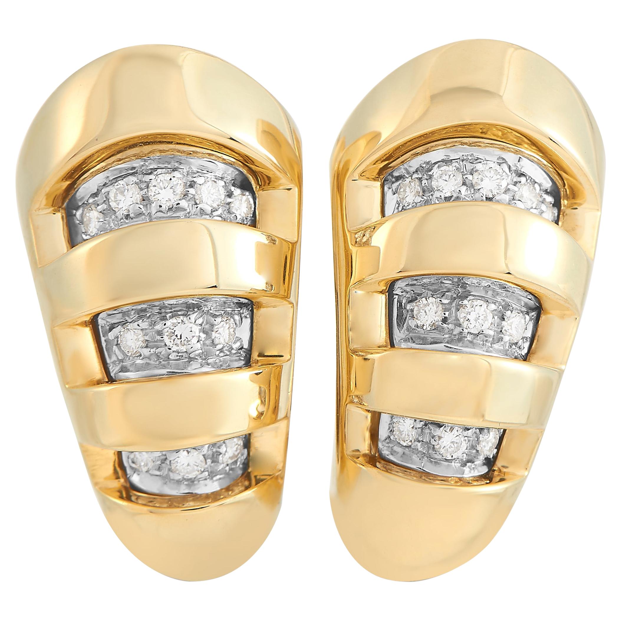 Kria 18K Yellow Gold 0.24 Ct Diamond Earrings