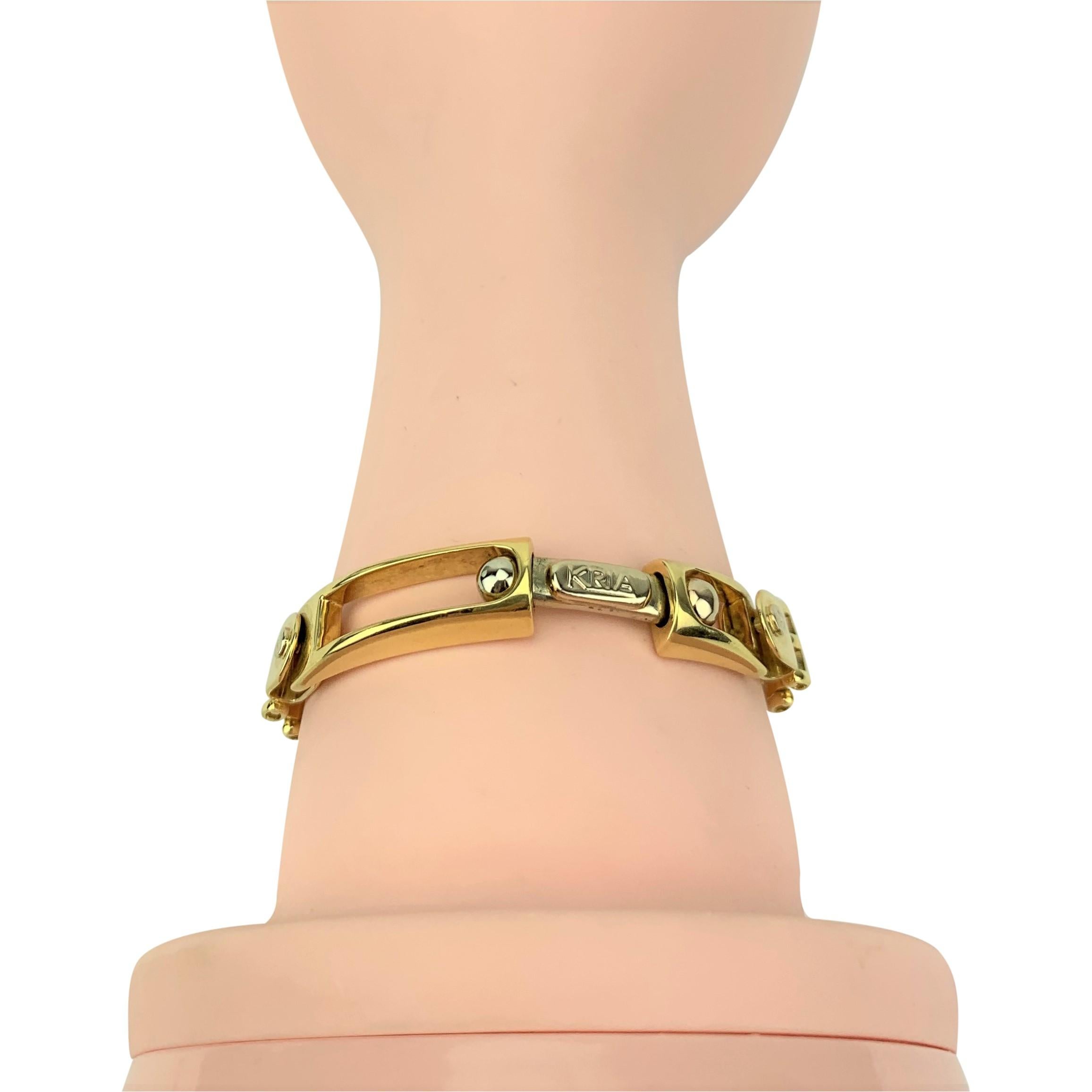 Kria Gioielli 18 Karat Yellow Gold Ladies Fancy Link Chain Bracelet 1