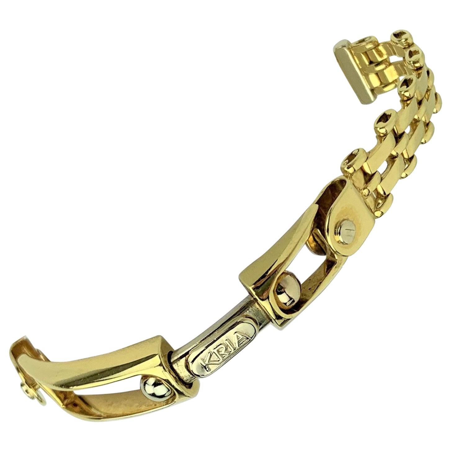 Kria Gioielli 18 Karat Yellow Gold Ladies Fancy Link Chain Bracelet
