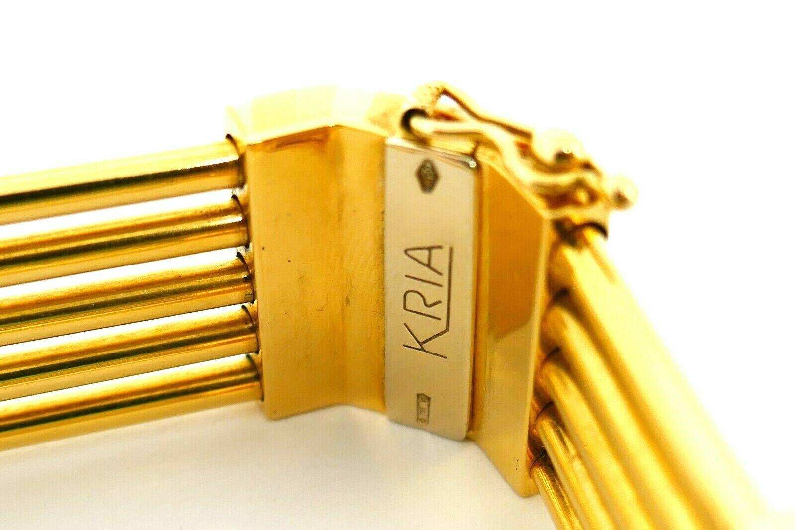 KRIA Tri-Tone Gold Geometrical Rectangular Bracelet 1