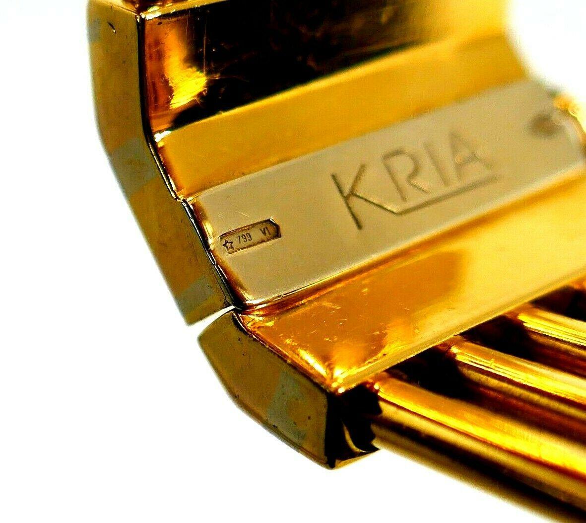 KRIA Tri-Tone Gold Geometrical Rectangular Bracelet 2