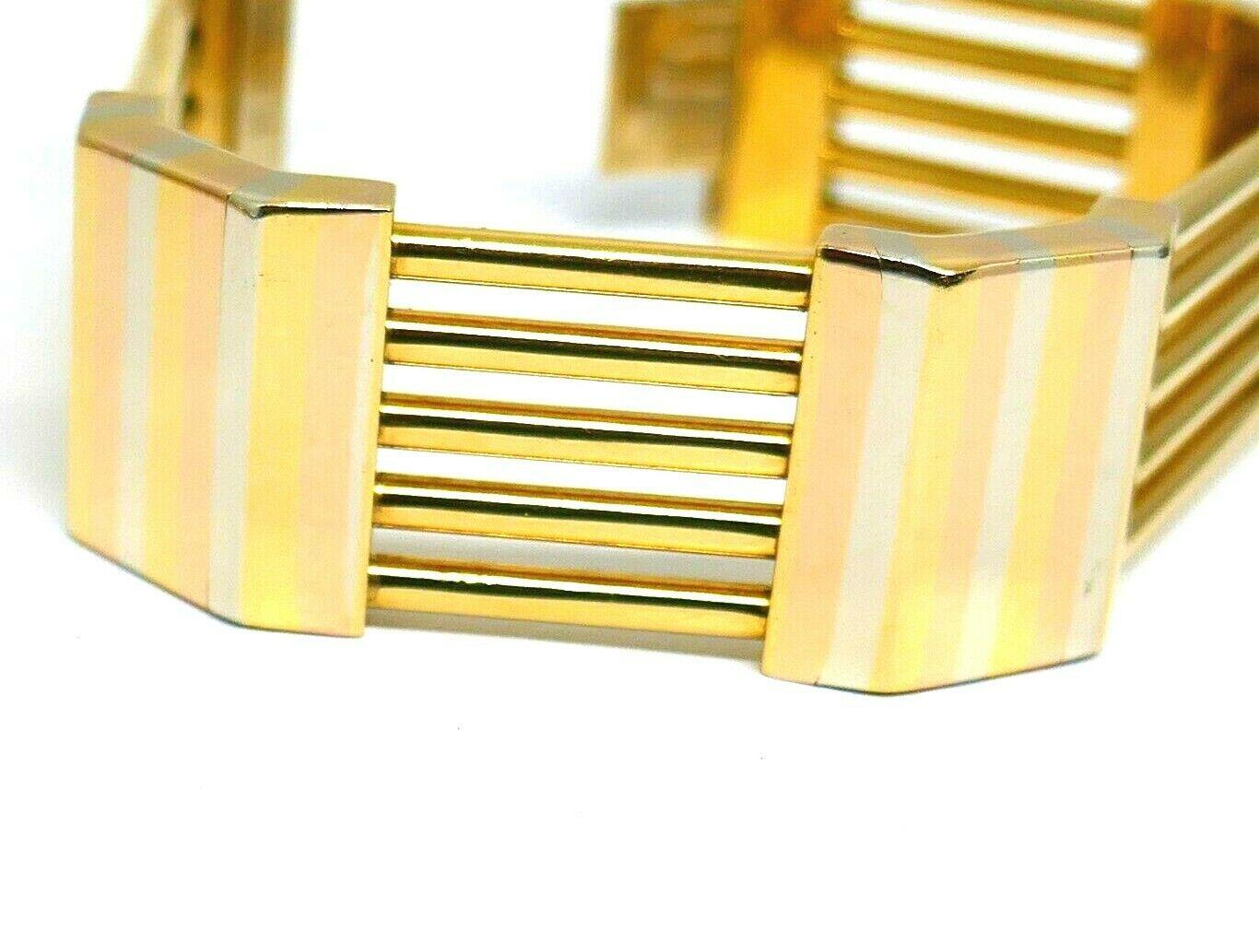 KRIA Tri-Tone Gold Geometrical Rectangular Bracelet 4