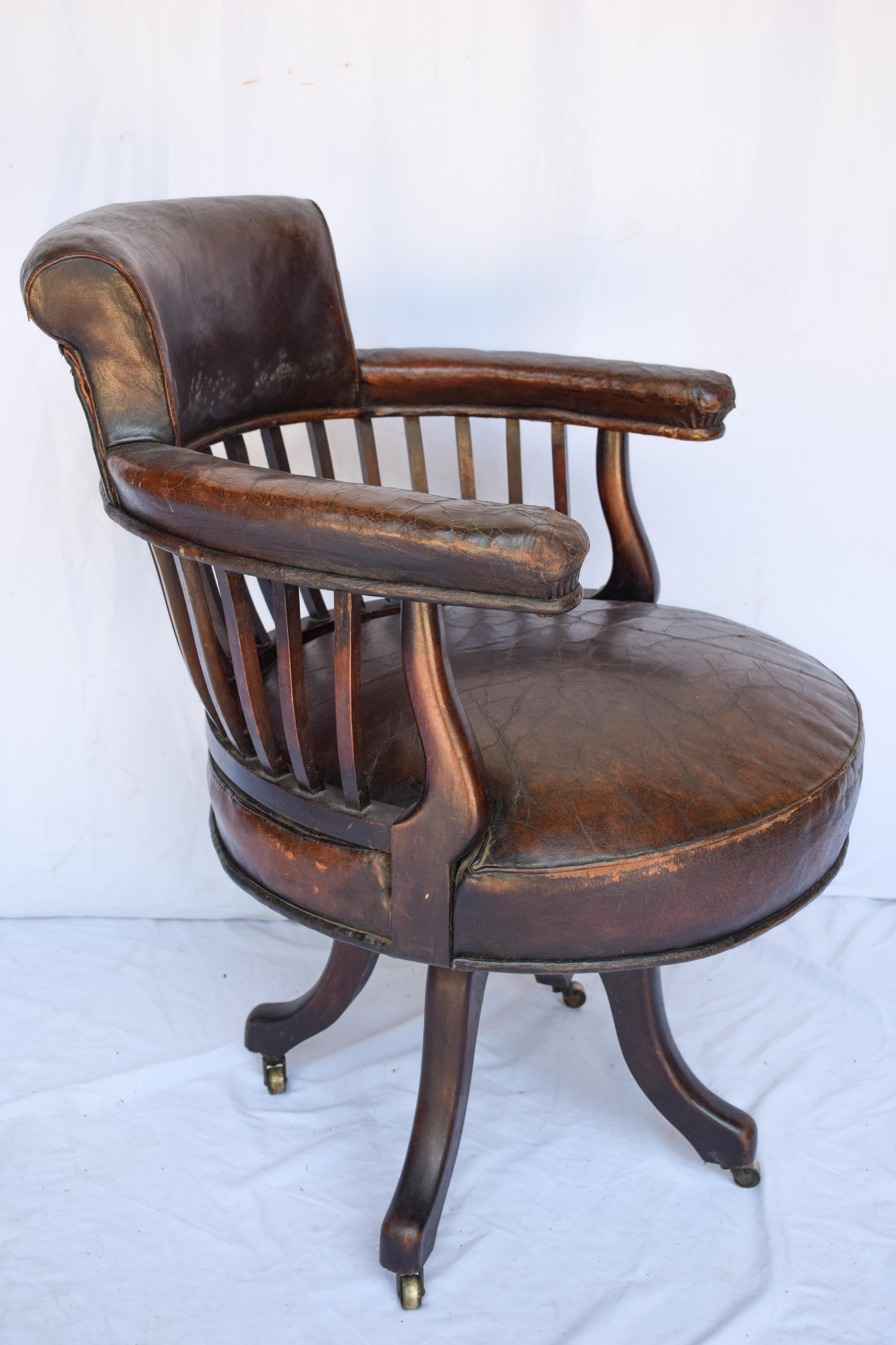 French Krieger Leather Chair For Sale