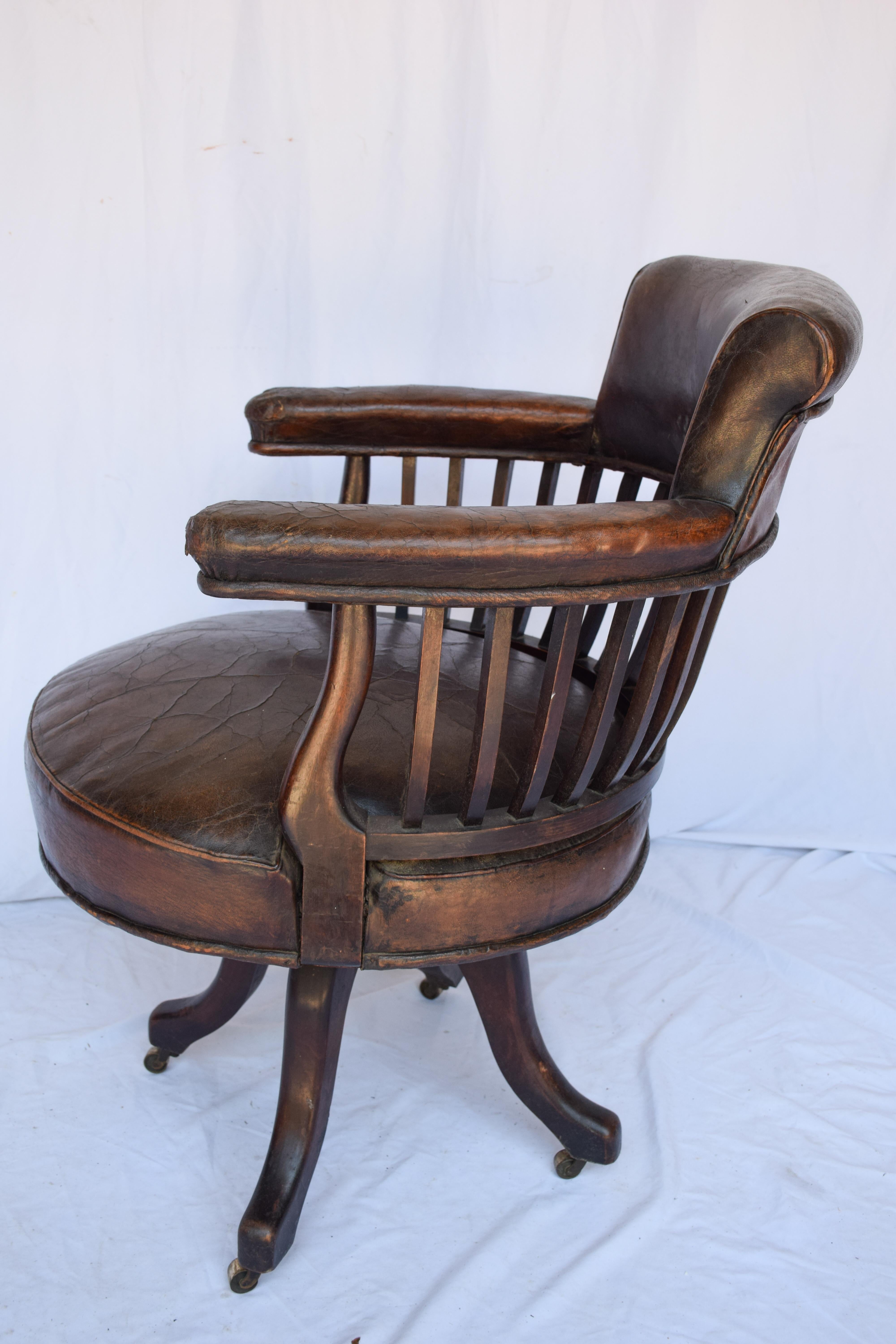 19th Century Krieger Leather Chair For Sale