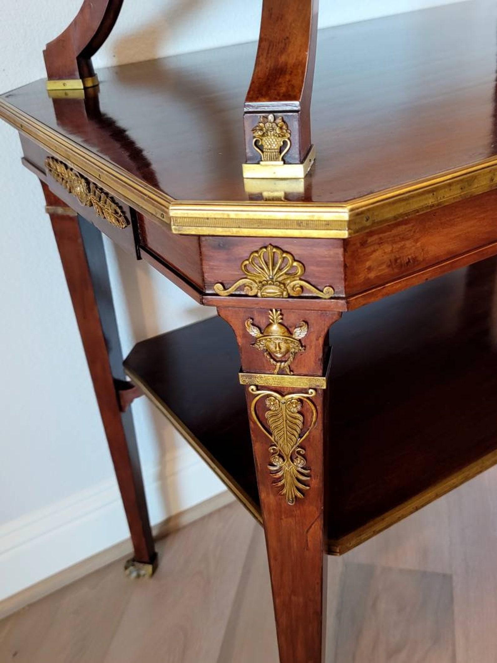 Krieger Firma Antique French Imperio Bandeja de Té Escalonada Mesa en venta 2