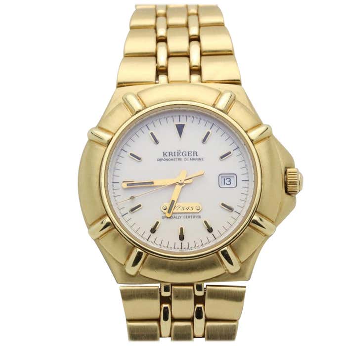 Krieger Watch K929 18 Karat Yellow Gold De Marine Limited Edition ...