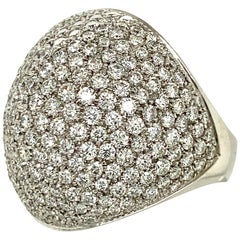 Vintage Krieger White Gold Dome Pavé Diamond Ring