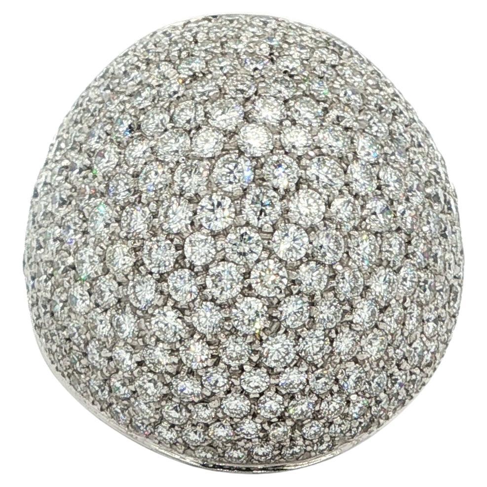 Krieger White Gold Dome Pavé Diamond Ring in vendita