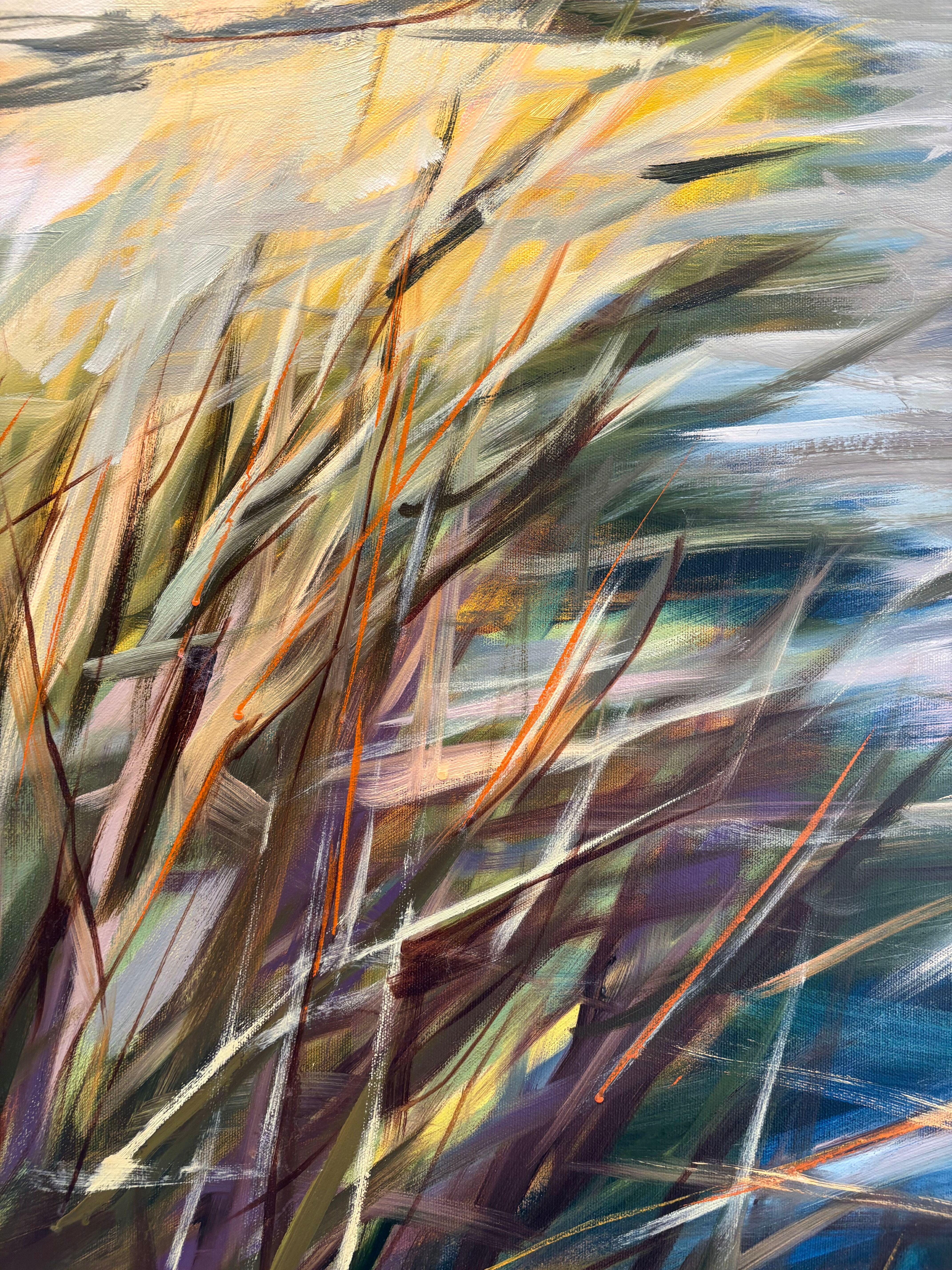 Edge of the Estuary, Feuchtgebiete Landschaft Ölgemälde, 2025 (Beige), Landscape Painting, von Kris Ekstrand