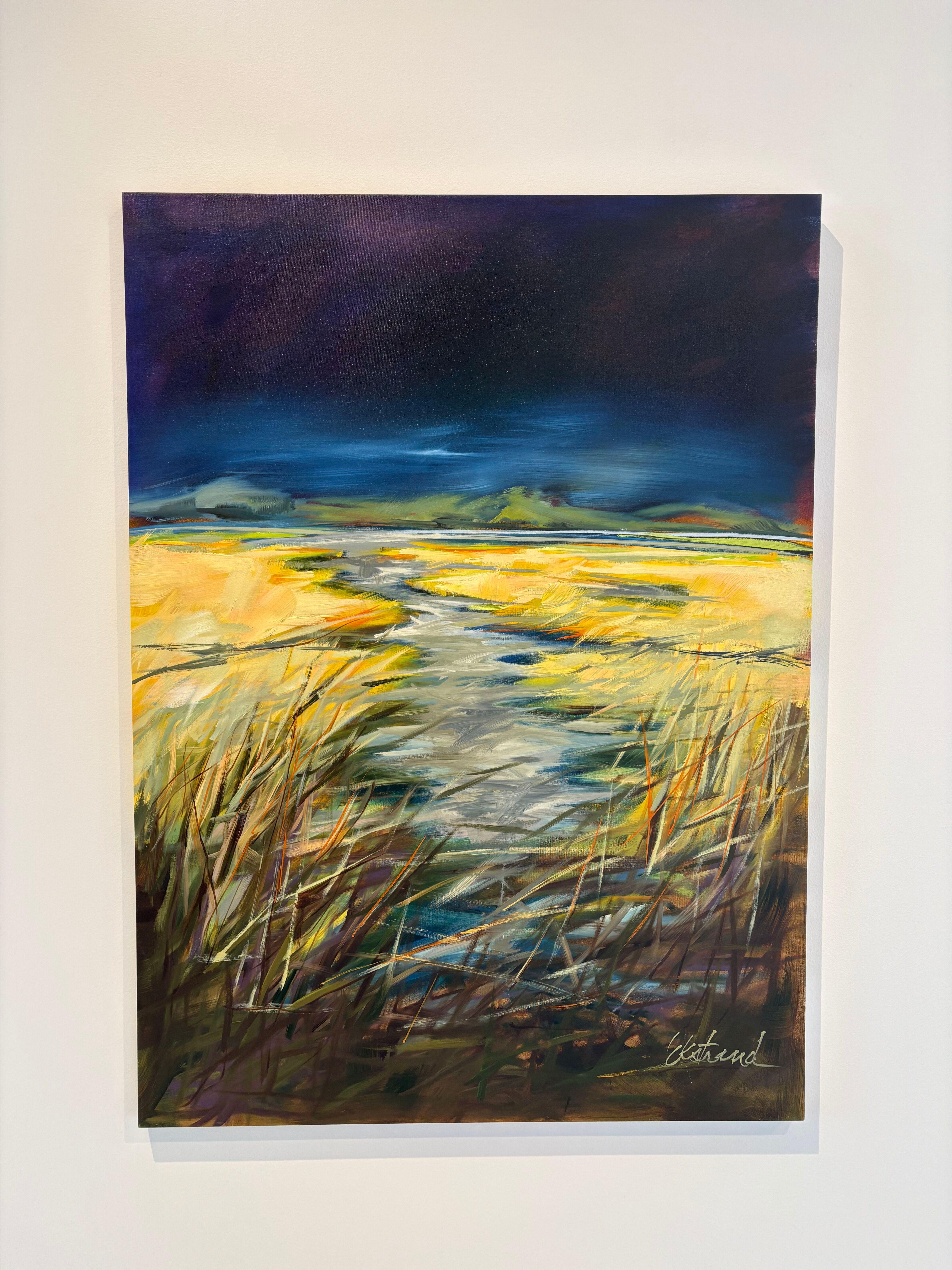 Edge of the Estuary, Feuchtgebiete Landschaft Ölgemälde, 2025 im Angebot 4