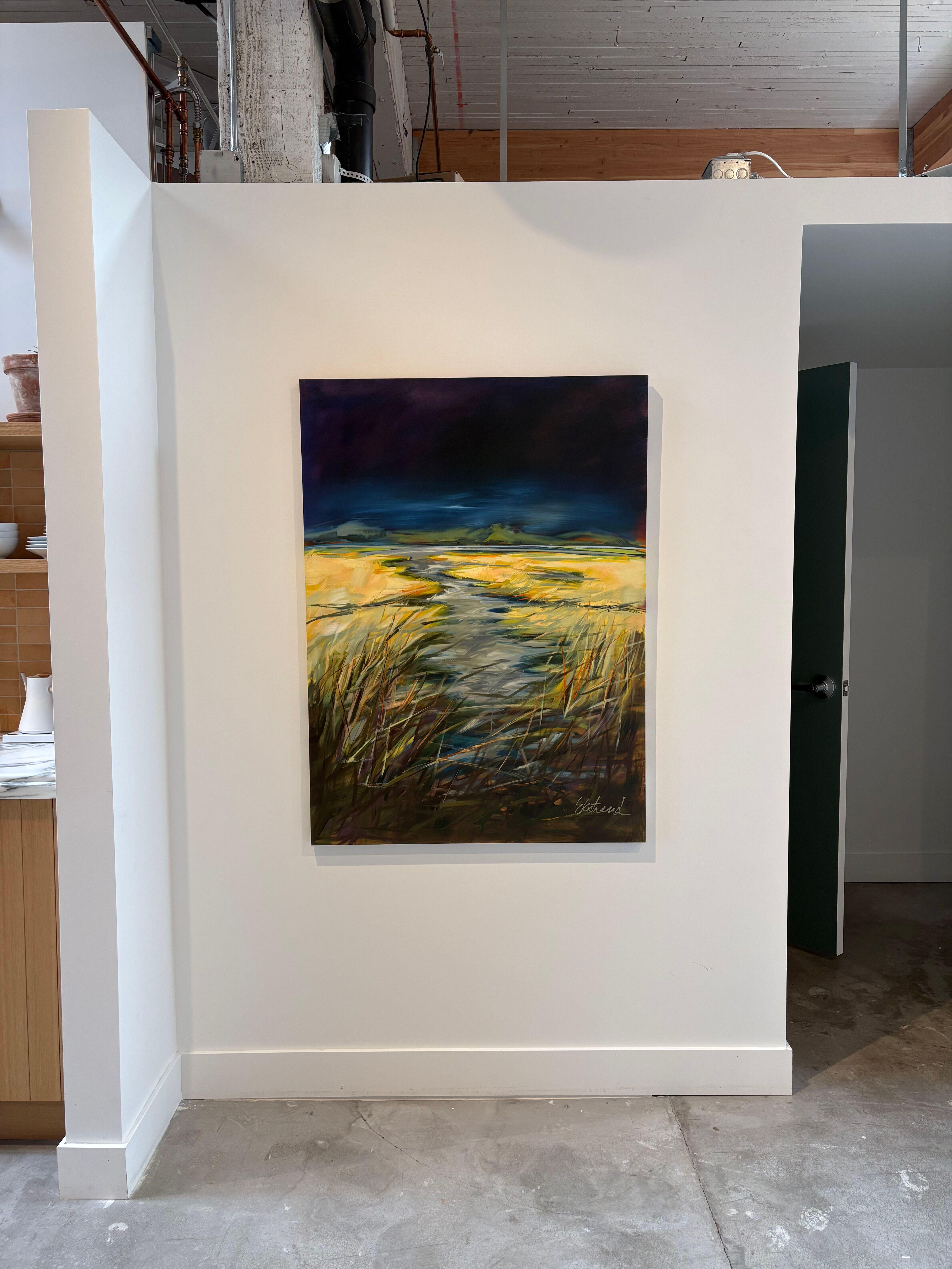 Edge of the Estuary, Feuchtgebiete Landschaft Ölgemälde, 2025 im Angebot 5