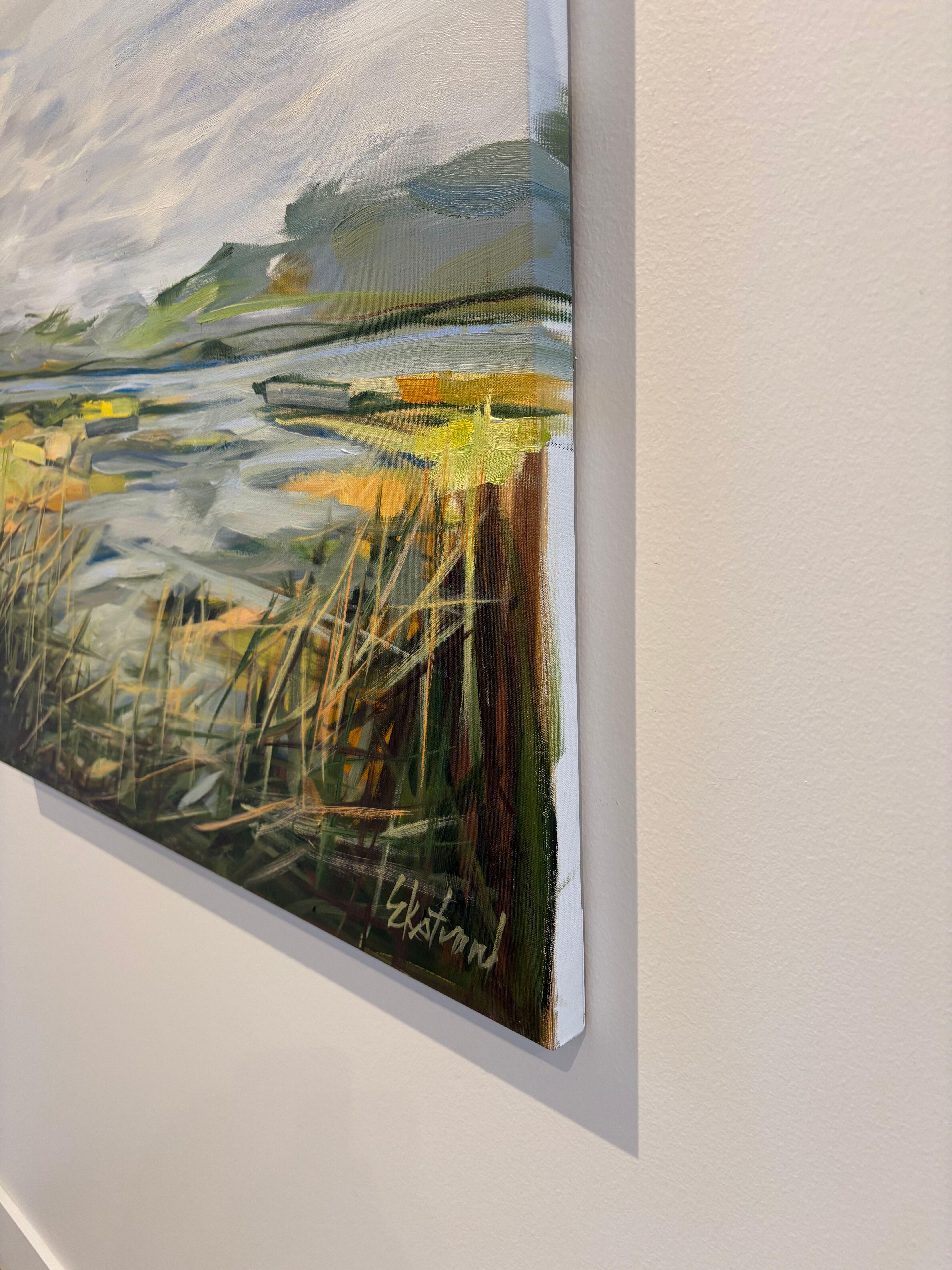 Hautes eaux ; printemps, paysage de zones humides Peinture à l'huile, 2025 en vente 2