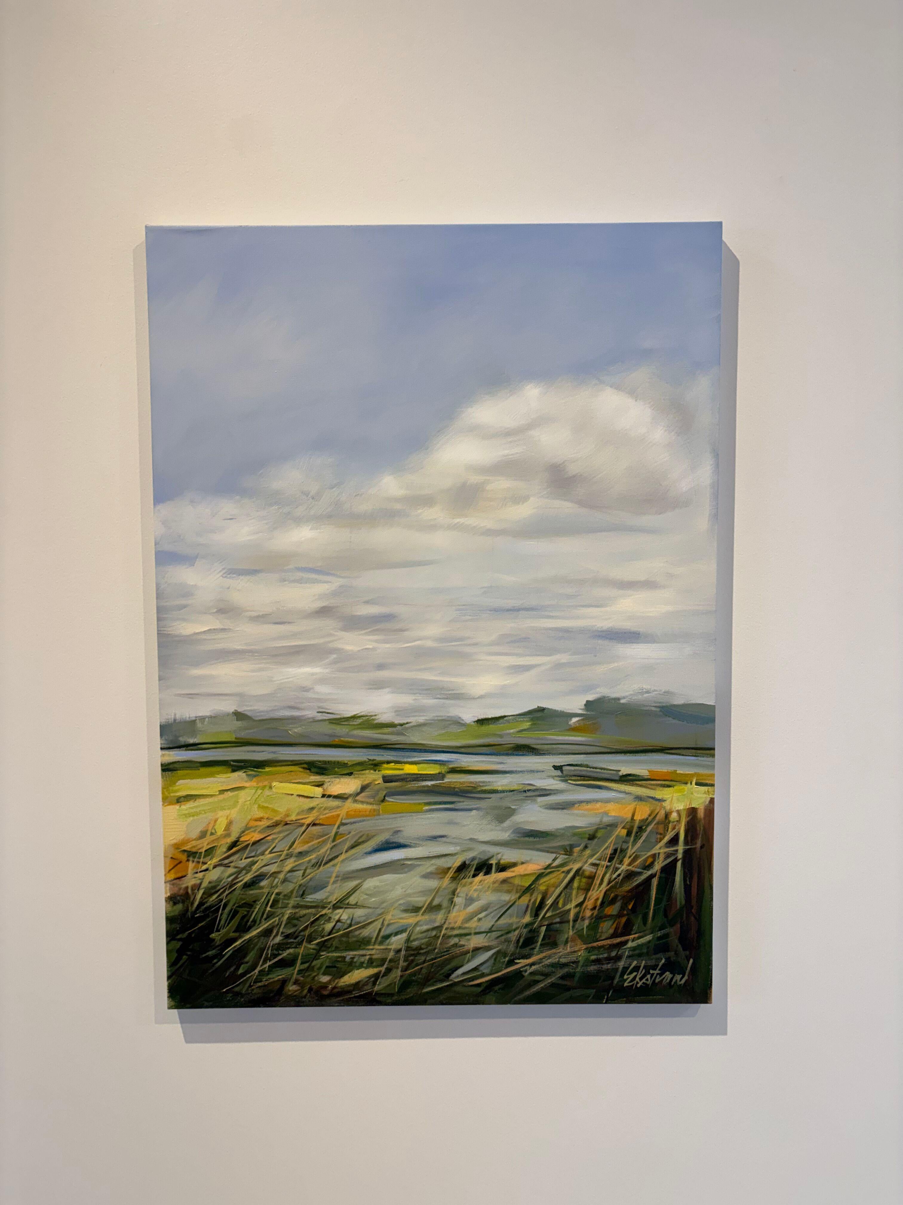 Hautes eaux ; printemps, paysage de zones humides Peinture à l'huile, 2025 en vente 3