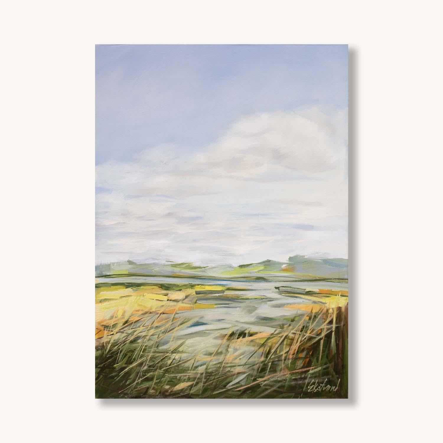 Hochwasser; Frühling, Feuchtgebiete Landschaft Ölgemälde, 2025