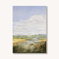 Hautes eaux ; printemps, paysage de zones humides Peinture à l'huile, 2025