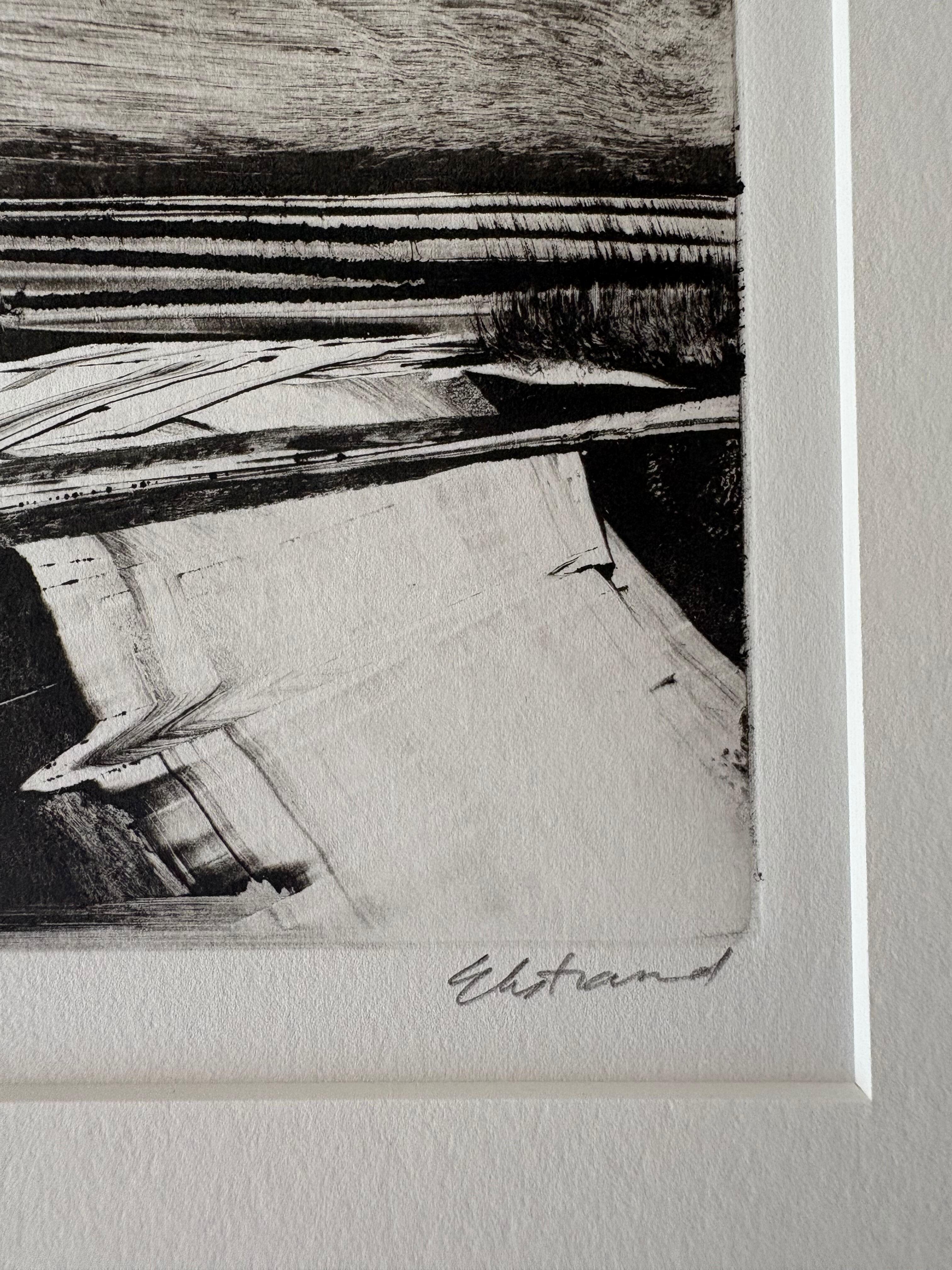 Antique Lands III, Black and White, Wetlands Landscape, Framed Monotype, 1/1 For Sale 3