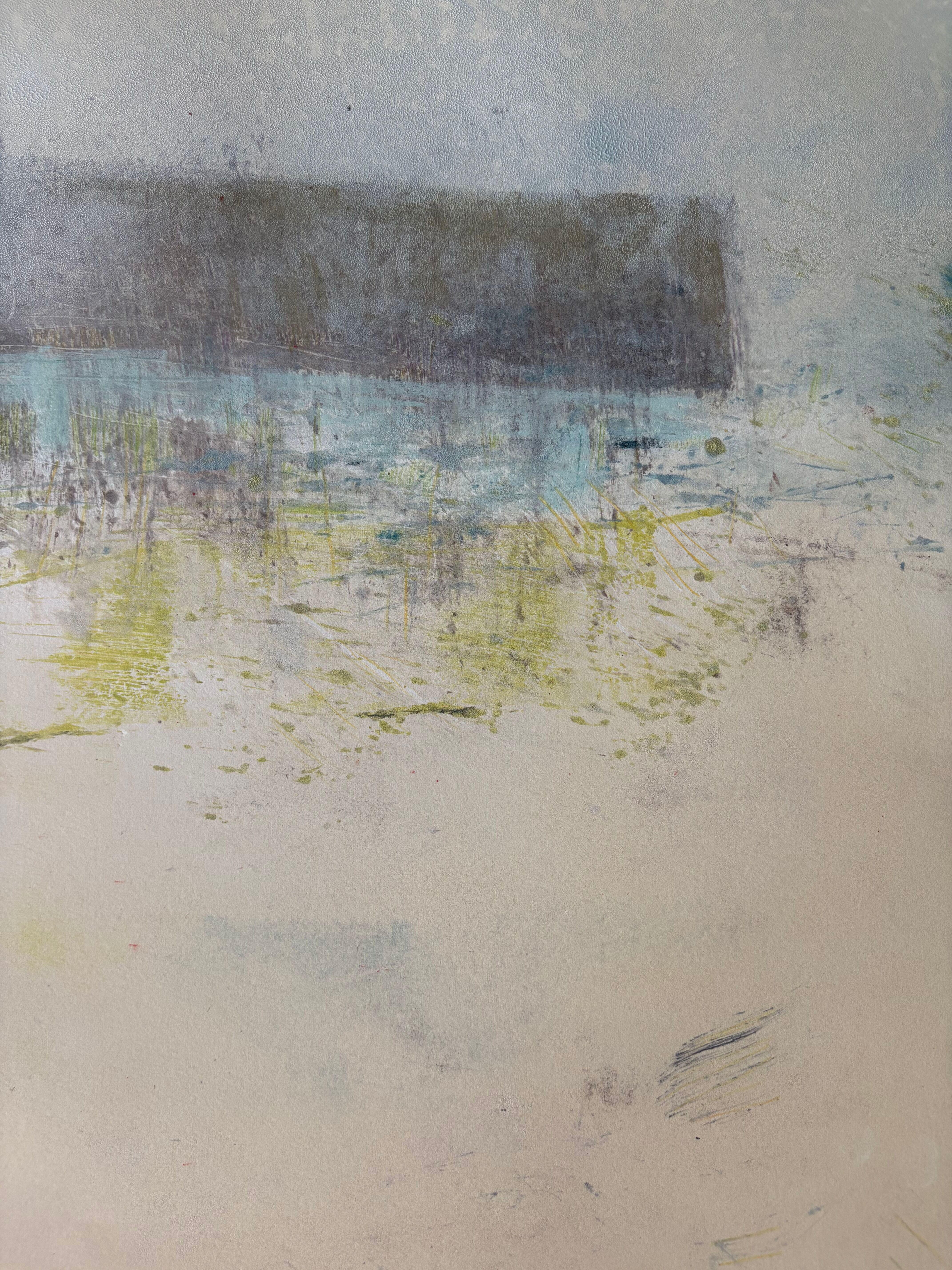 Coulee Waters Edge, Abstrakte Sumpflandschaft Monotypie-Druck, 2024 im Angebot 1