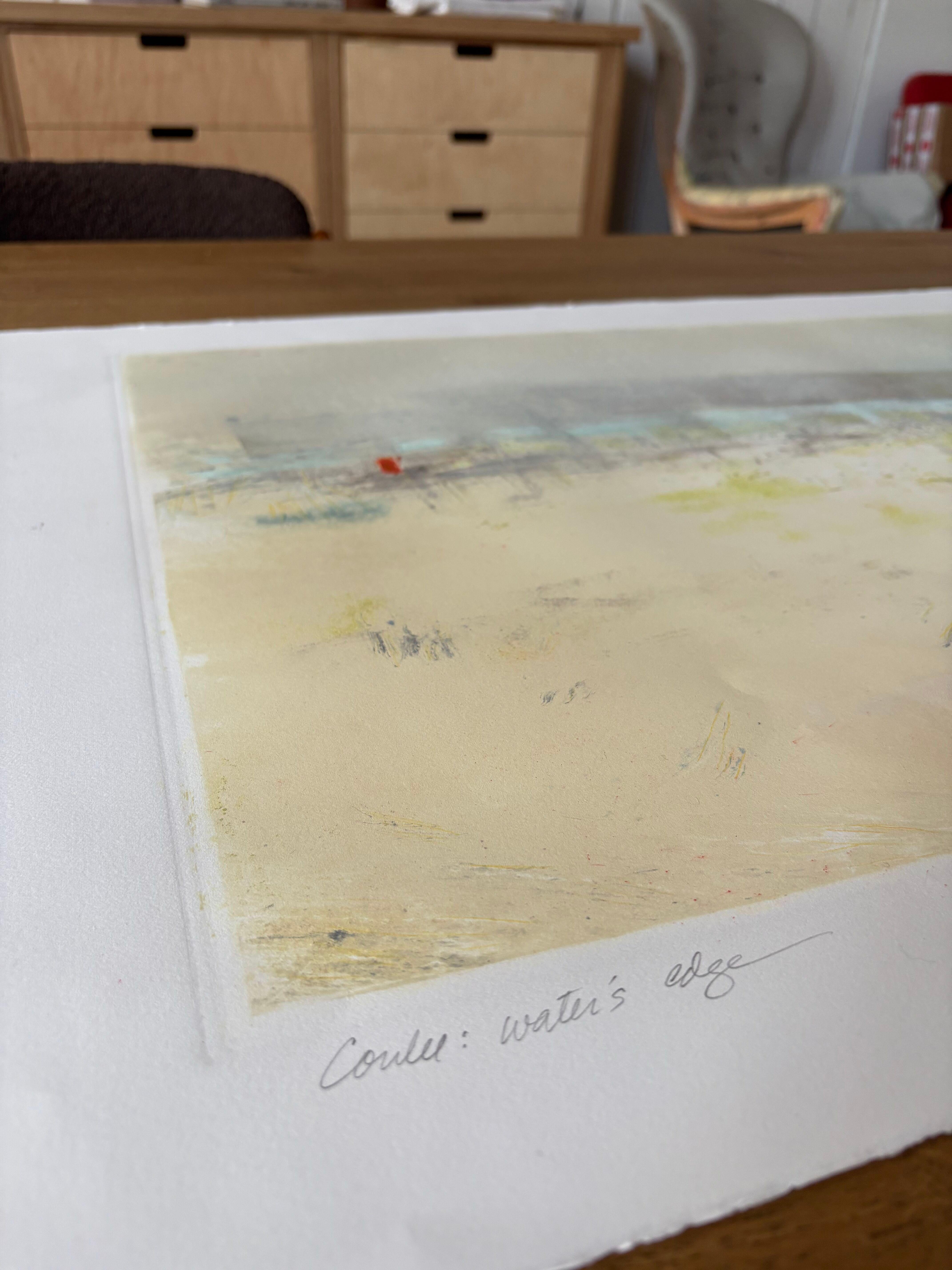 Coulee Waters Edge, Abstrakte Sumpflandschaft Monotypie-Druck, 2024 im Angebot 5