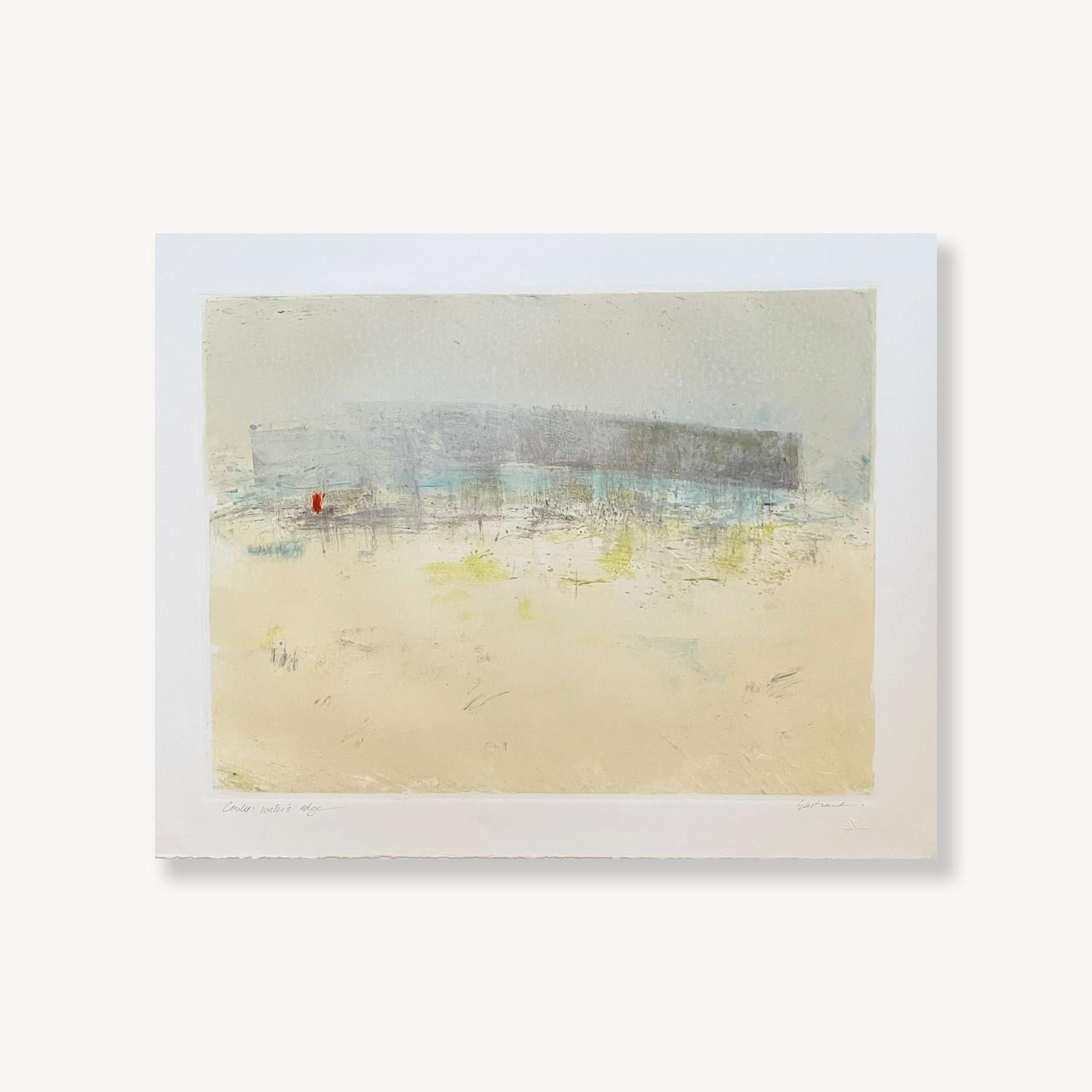 Coulee Waters Edge, Abstrakte Sumpflandschaft Monotypie-Druck, 2024