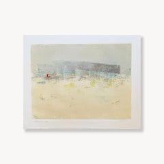 Coulee Waters Edge, Abstrakte Sumpflandschaft Monotypie-Druck, 2024