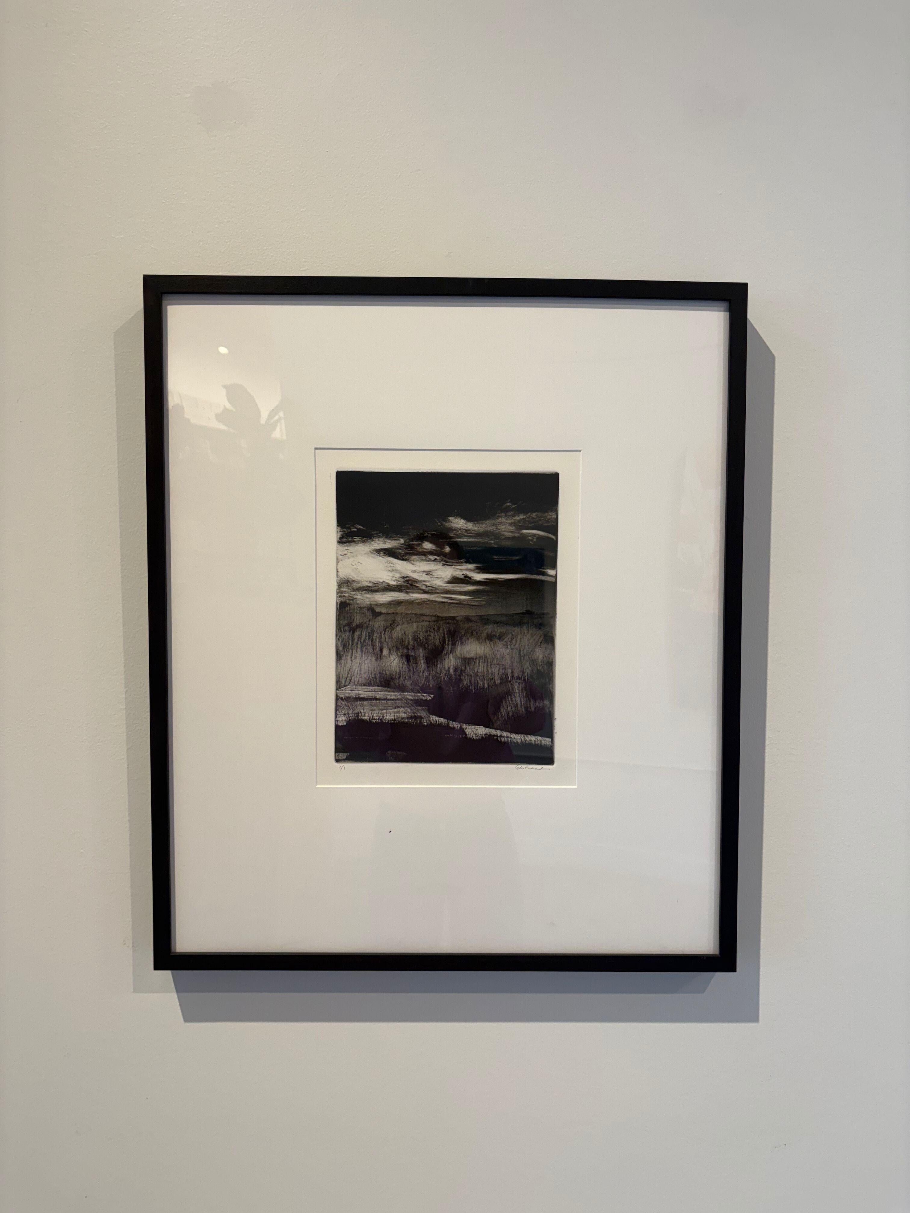 Tipping Point II, Feuchtgebiete Schwarz-Weiß-Monotypie Gerahmter Druck, 2024 im Angebot 5