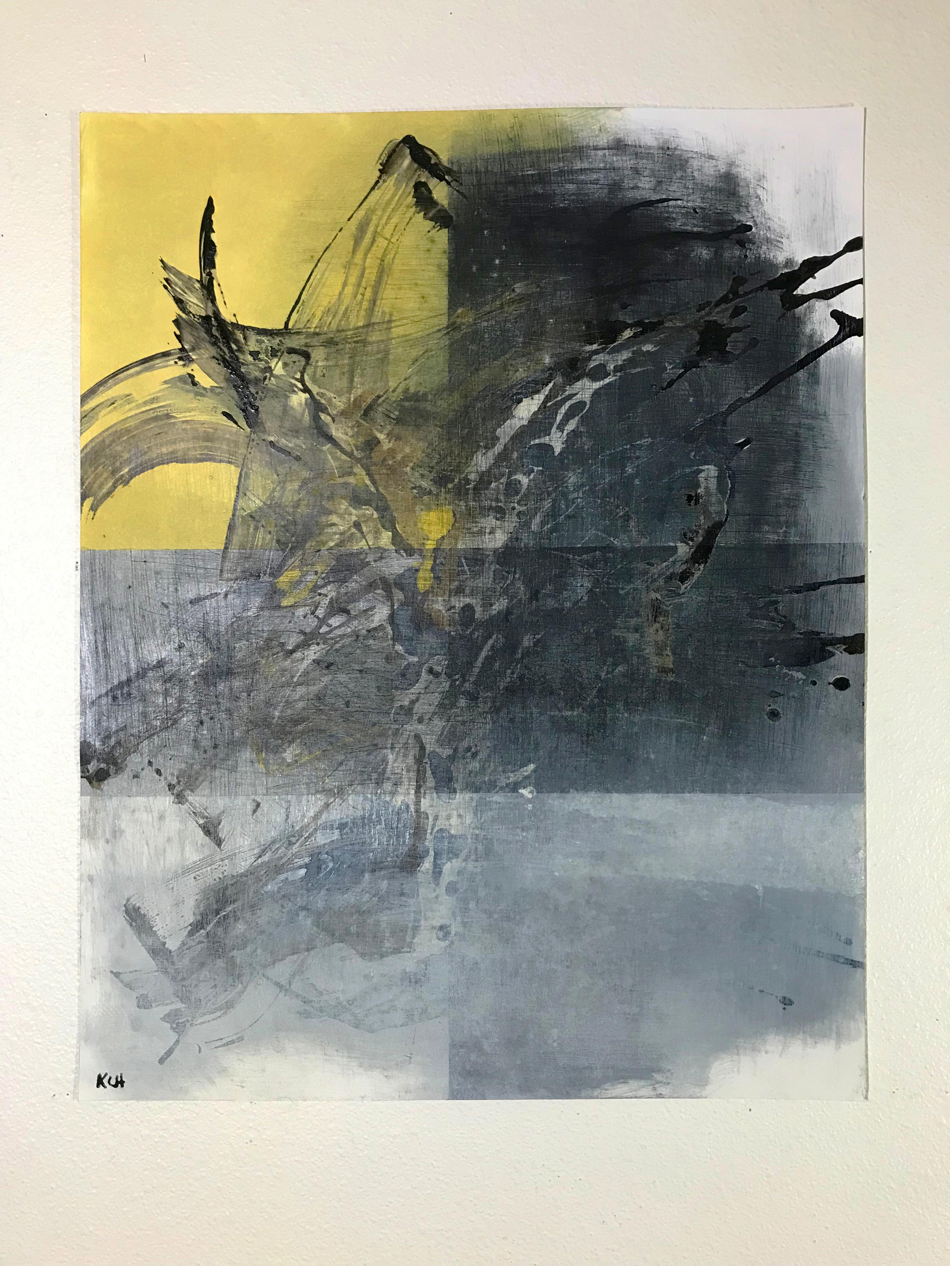 <p>Artist Comments<br>Worn and Torn is a derivative and ongoing series of artist Kris Haas' Disjointed Reality series. In this piece, abstract strokes appear in six translucent sections with varying hues from yellow to dark tones of green and blue.