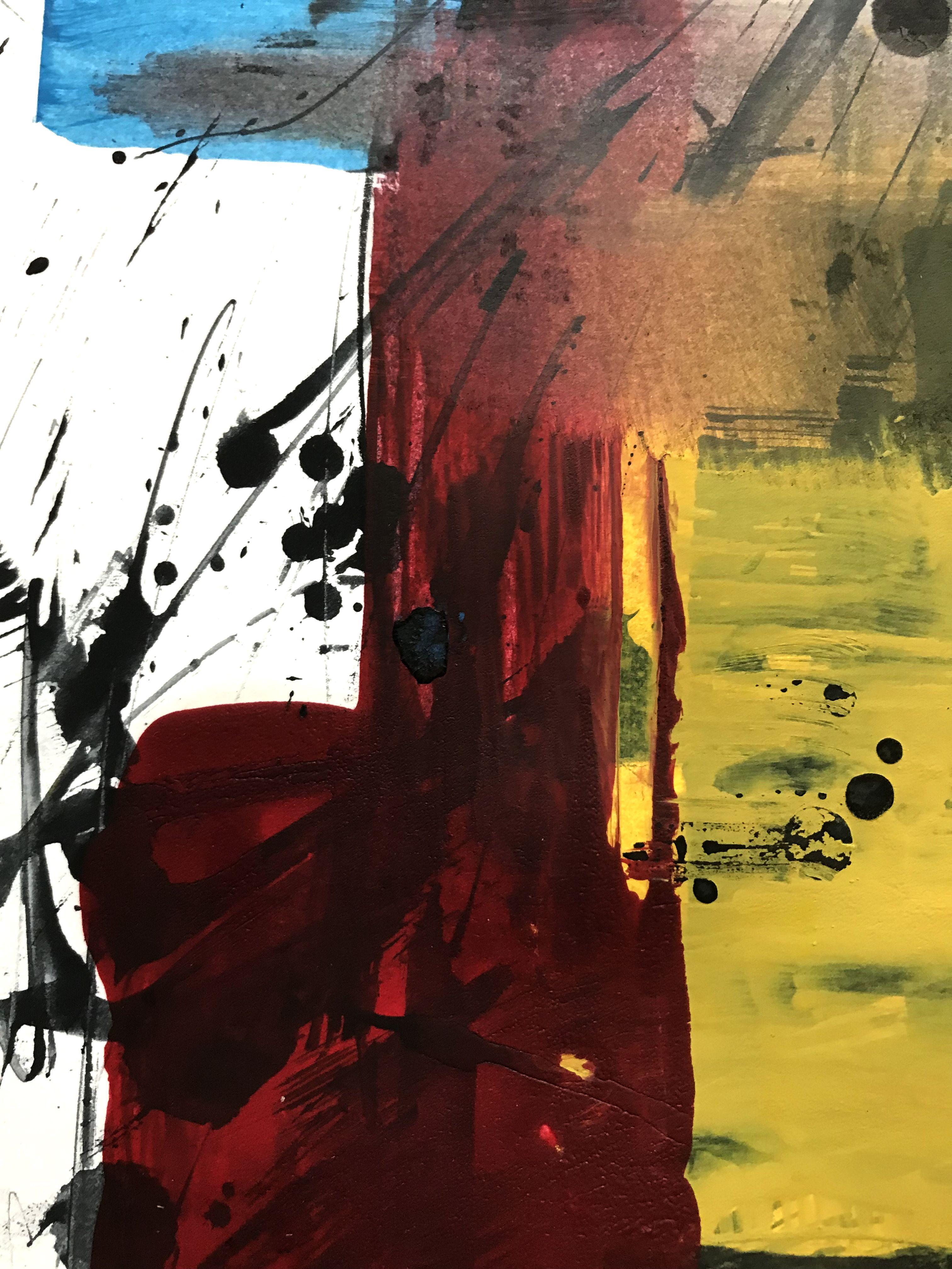 Verspielte Realität #29, Gemälde, Öl auf Papier (Beige), Abstract Painting, von Kris Haas