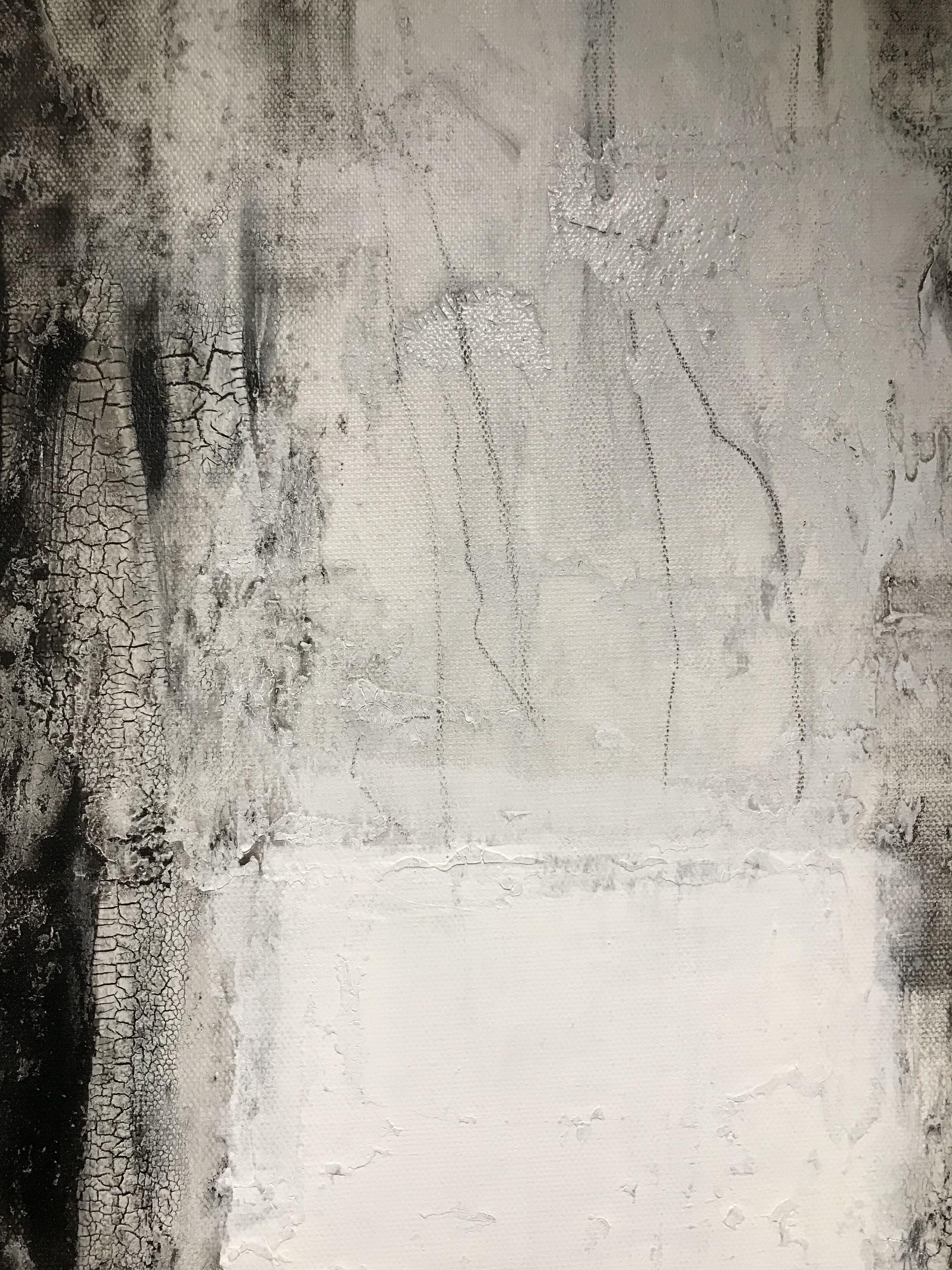 Still - Series #16, #20.072023, peinture, acrylique sur toile - Noir Abstract Painting par Kris Haas