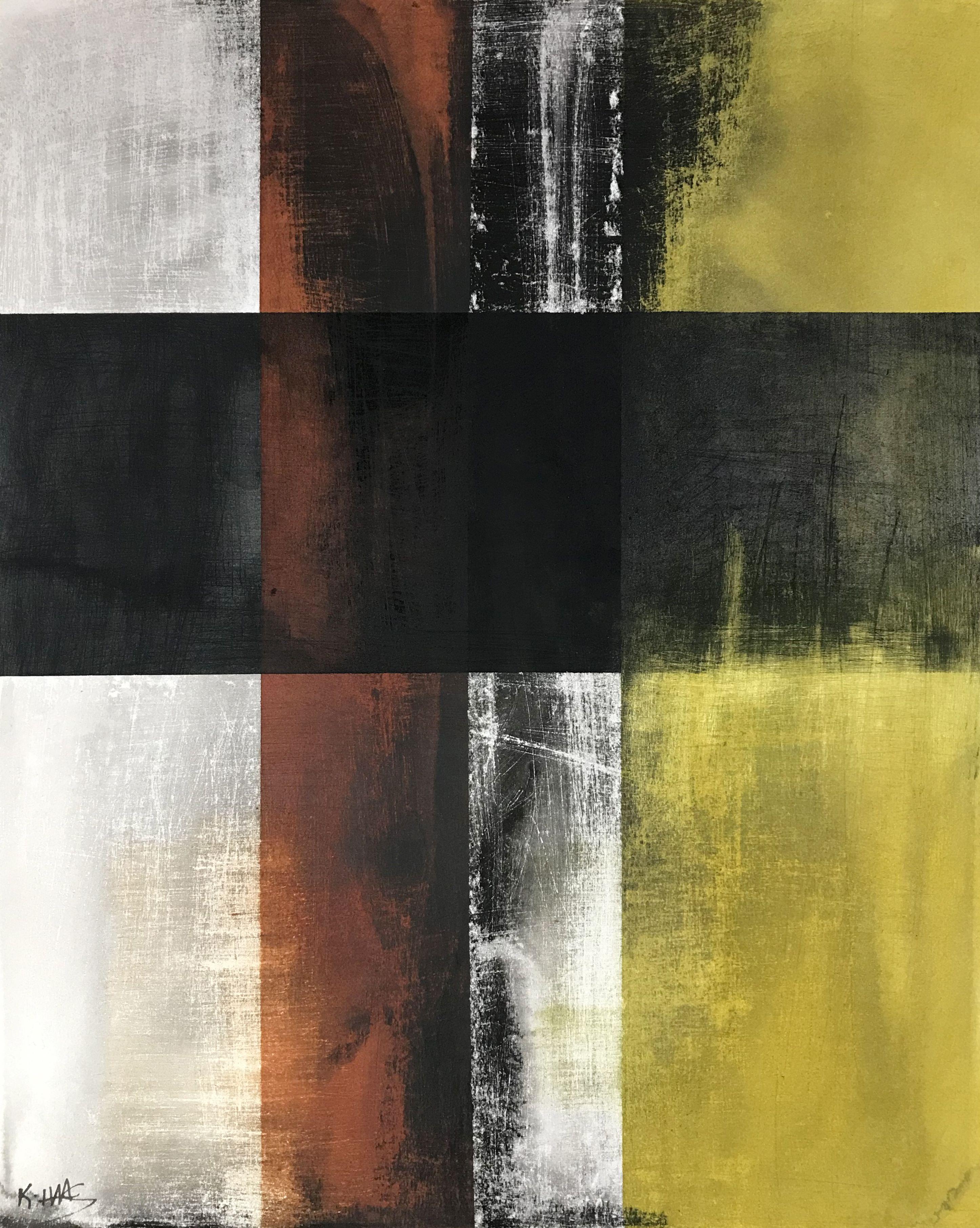 Abstract Painting di Kris Haas - W an T Stern #120, Pittura, Olio su carta