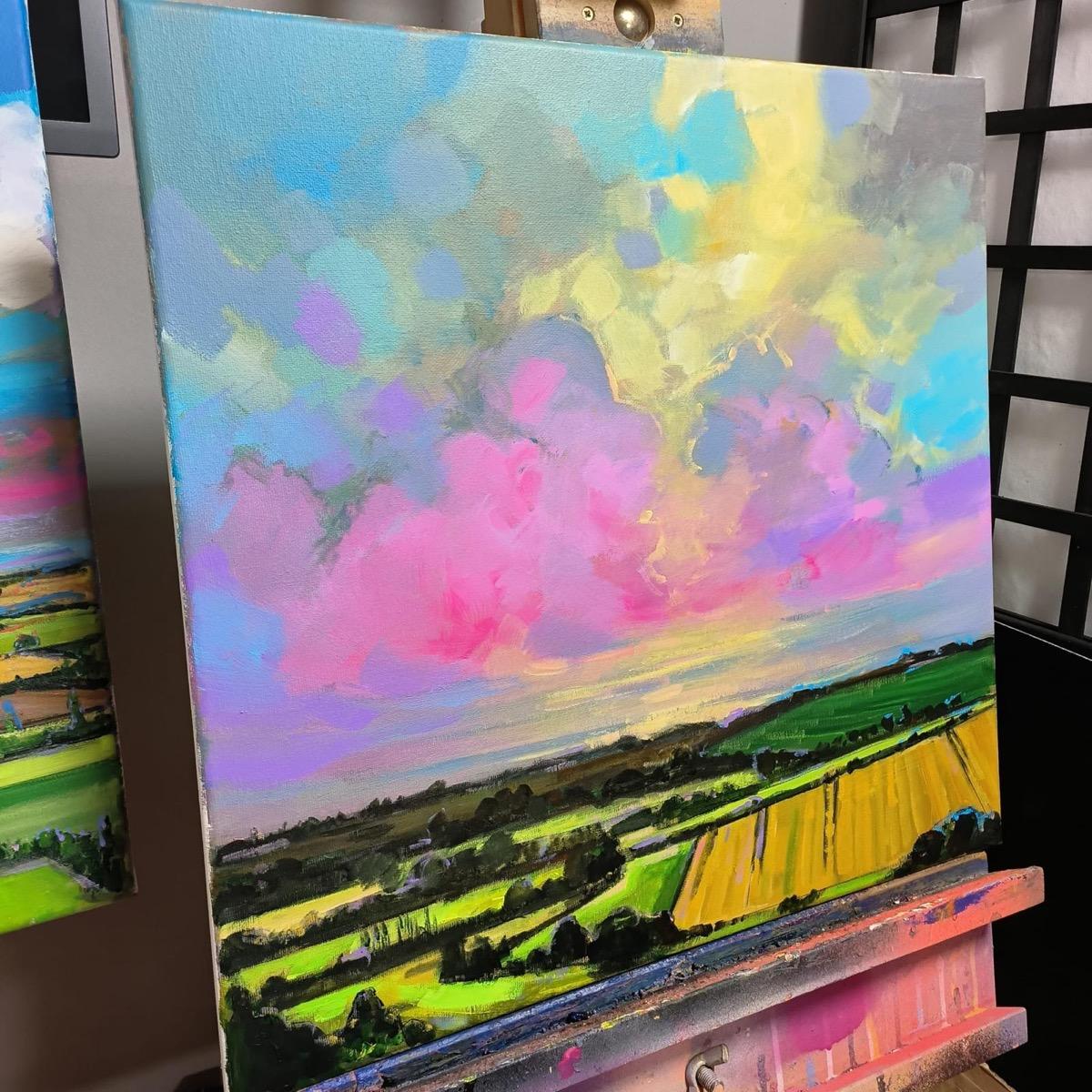 Chadlington en été, Cotswolds, Peinture originale, Campagne, Rural 1