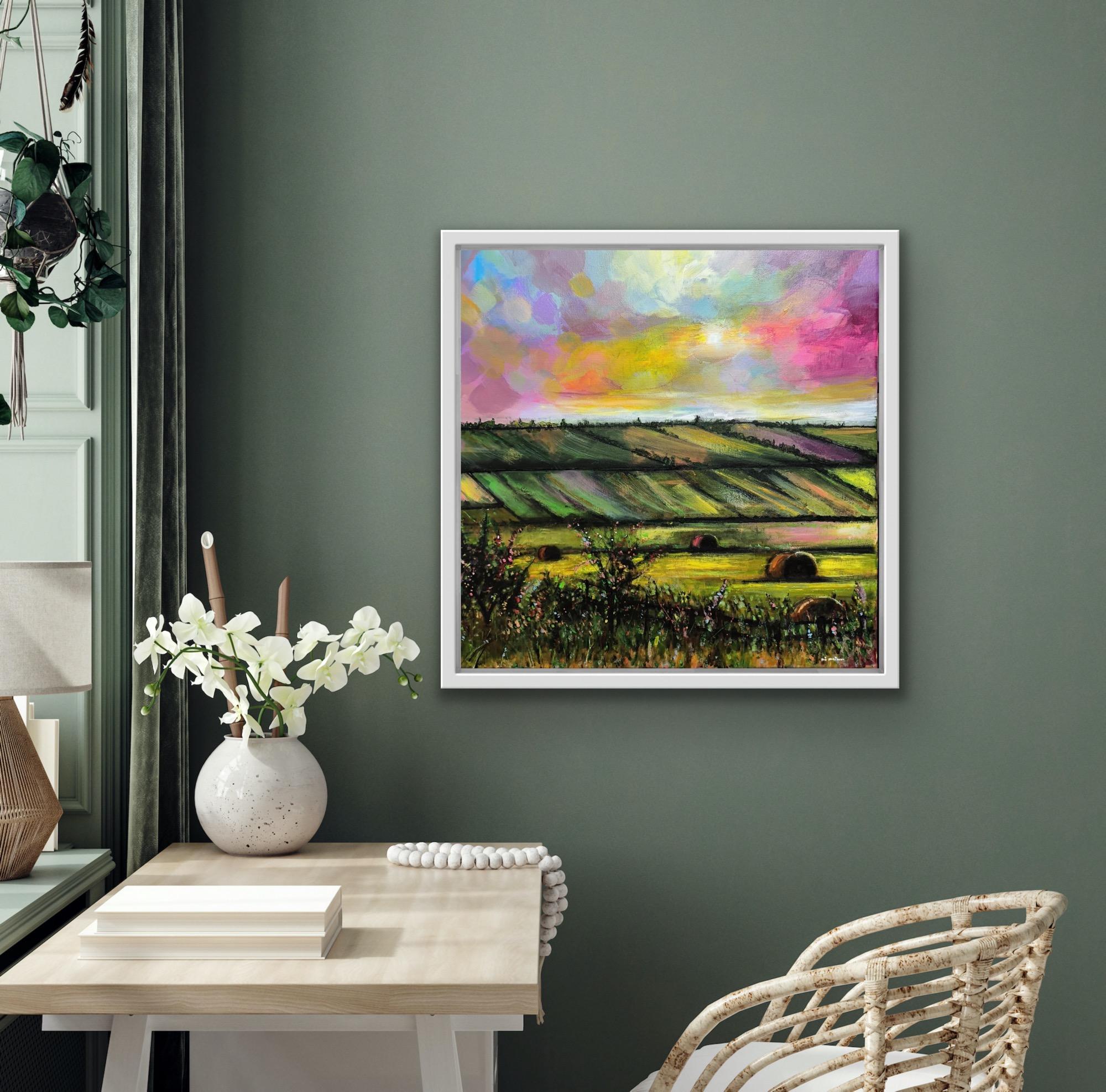 Spring Fields - 1, Cotswolds, Original painting, Countryside, Rural For Sale 2