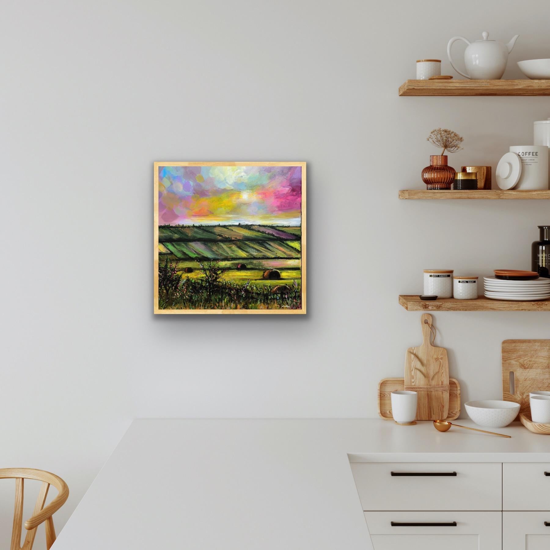 Spring Fields - 1, Cotswolds, Original painting, Countryside, Rural For Sale 3