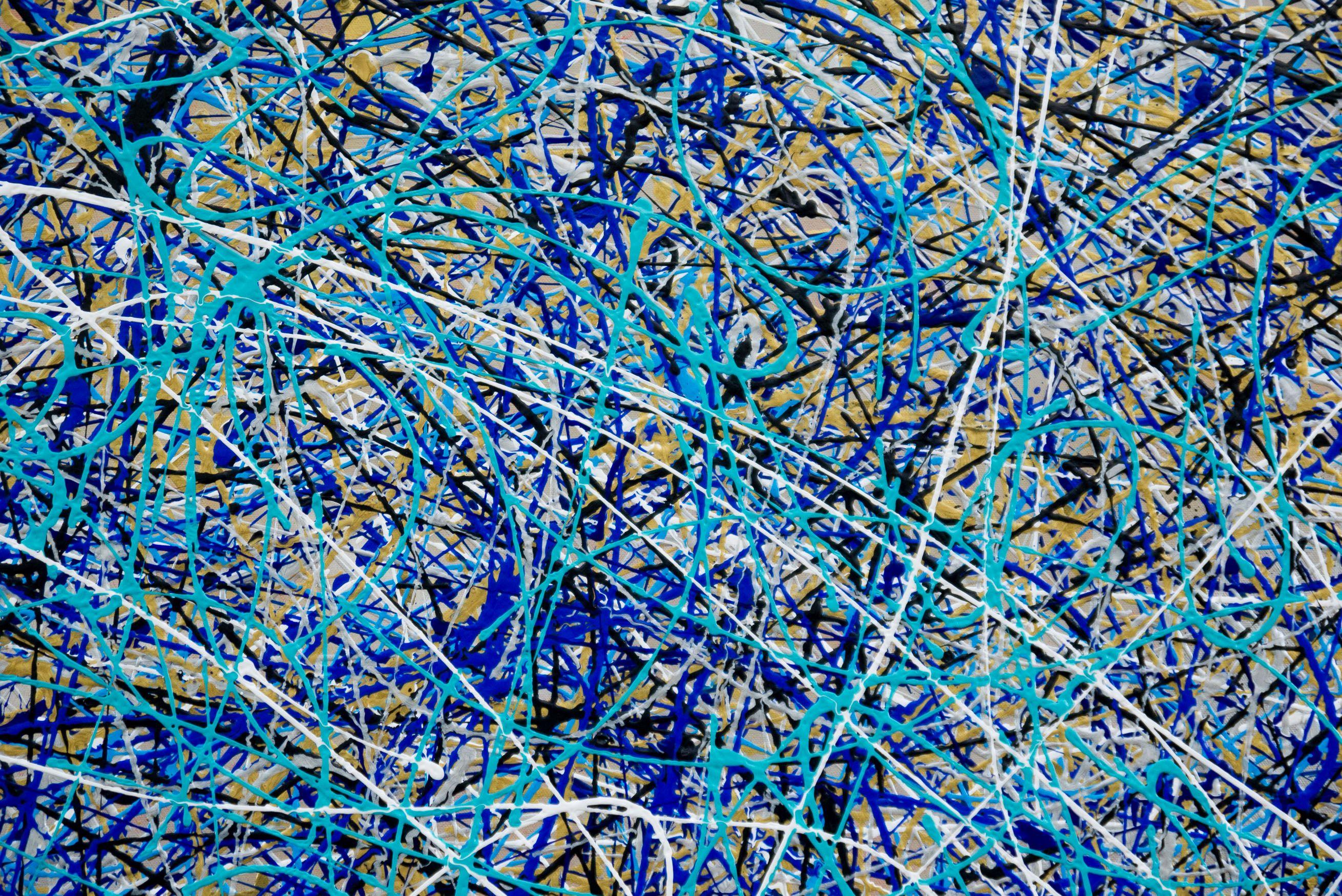 Una realtà alternativa, Pittura, Acrilico su tela - Abstract Painting Blu di Kris Mercer