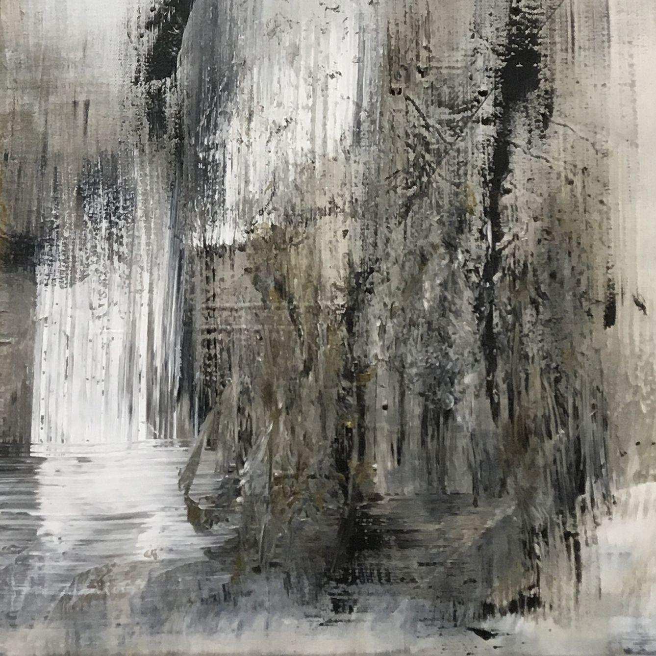 Fuera de la niebla, Pintura, Acrílico sobre lienzo - Painting Abstracto de Kris Mercer