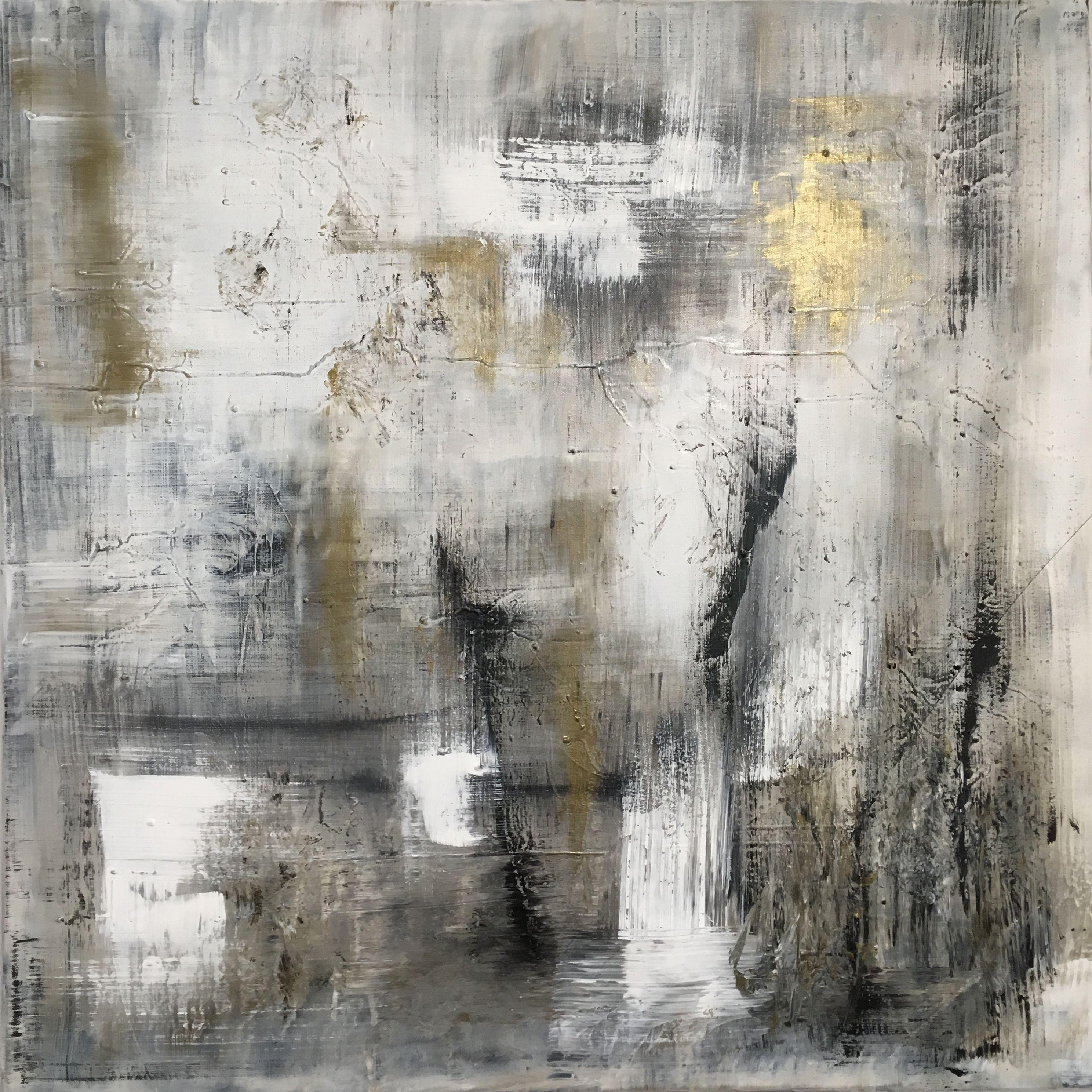 Abstract Painting de Kris Mercer - Fuera de la niebla, Pintura, Acrílico sobre lienzo