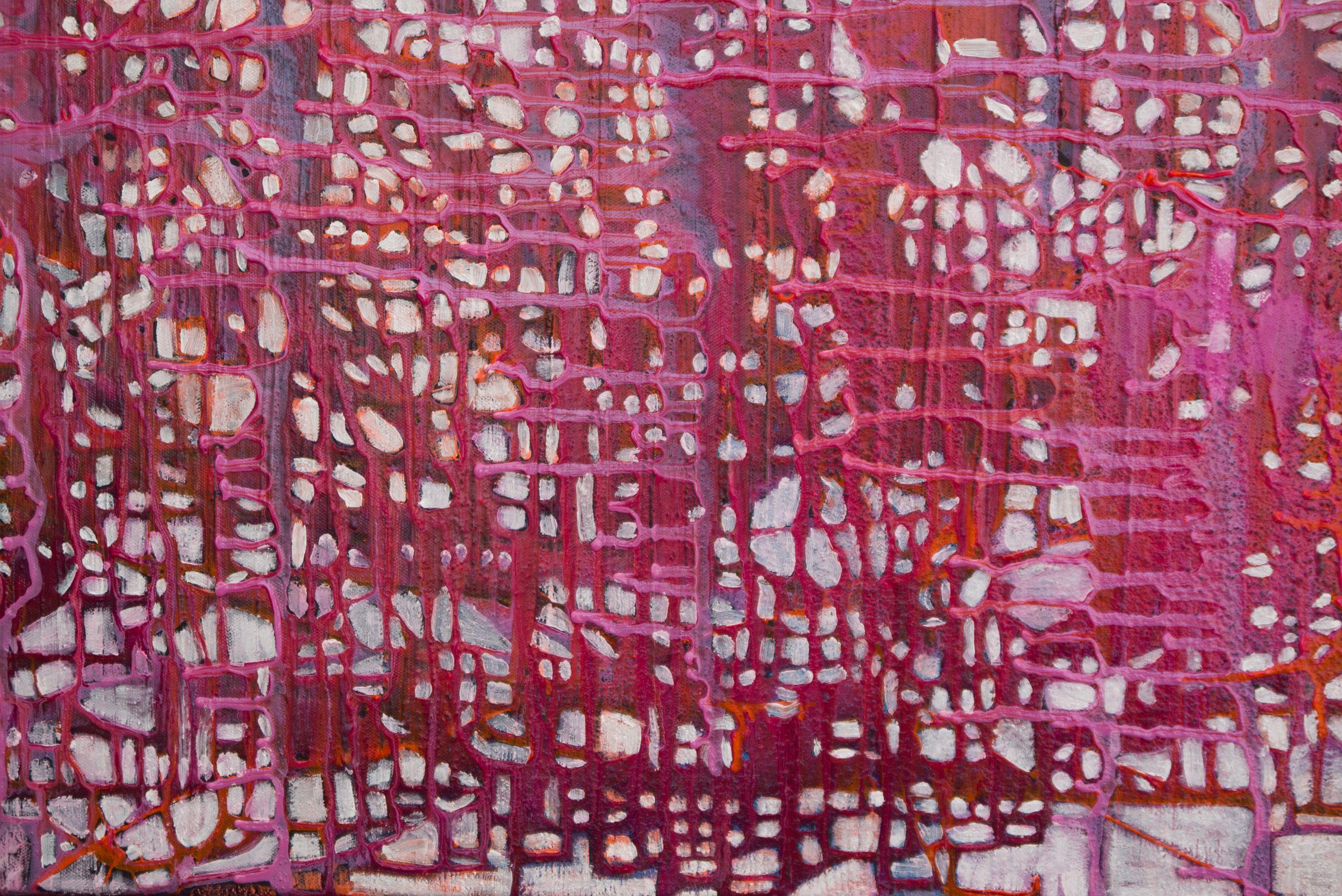 Enraizado en el amor, Pintura, Acrílico sobre lienzo - Painting Abstracto de Kris Mercer
