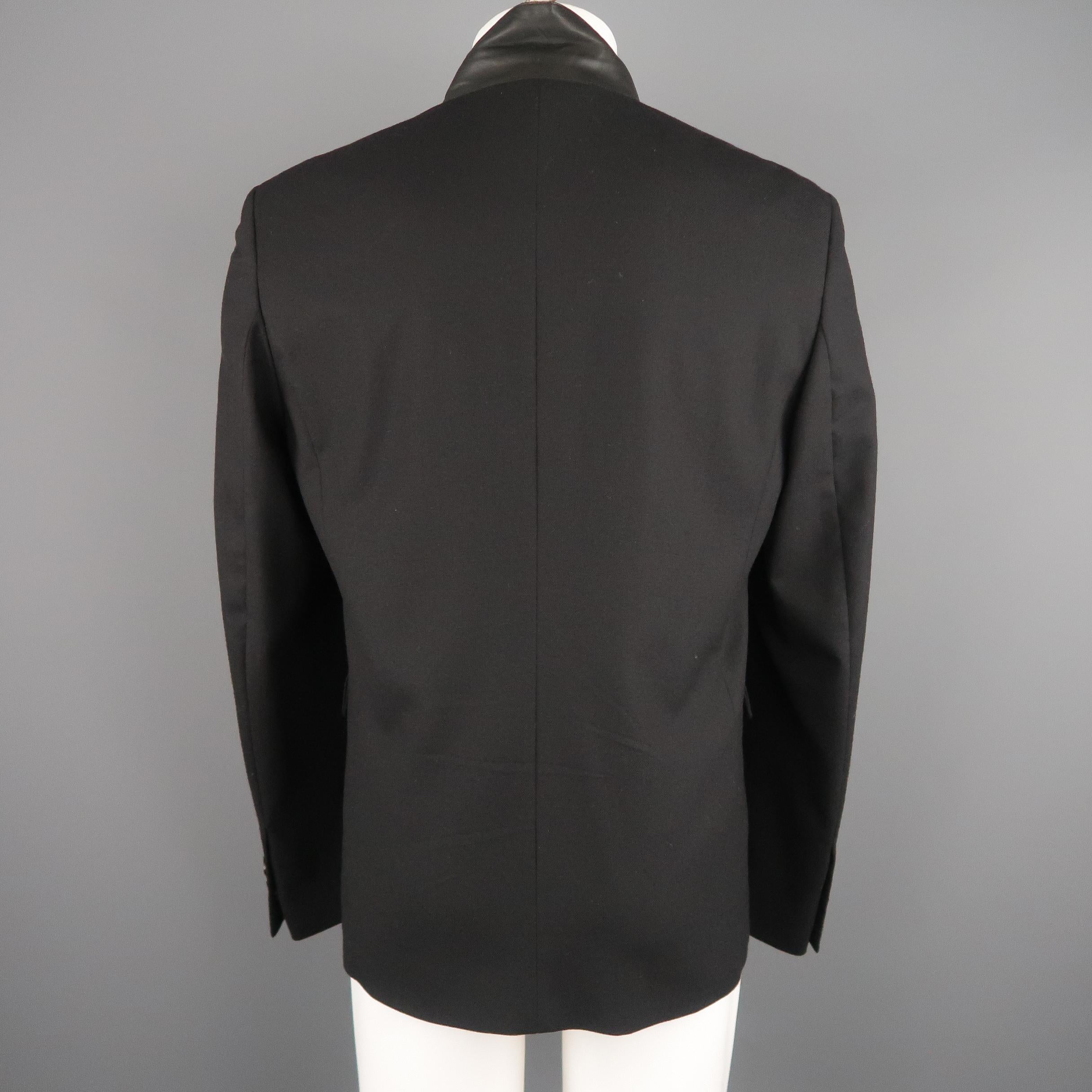 KRIS VAN ASSCHE 42 Short Black Wool Blend Sport Coat 1