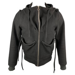 KRIS VAN ASSCHE Size 38 Black Wool Blend Hooded Jacket