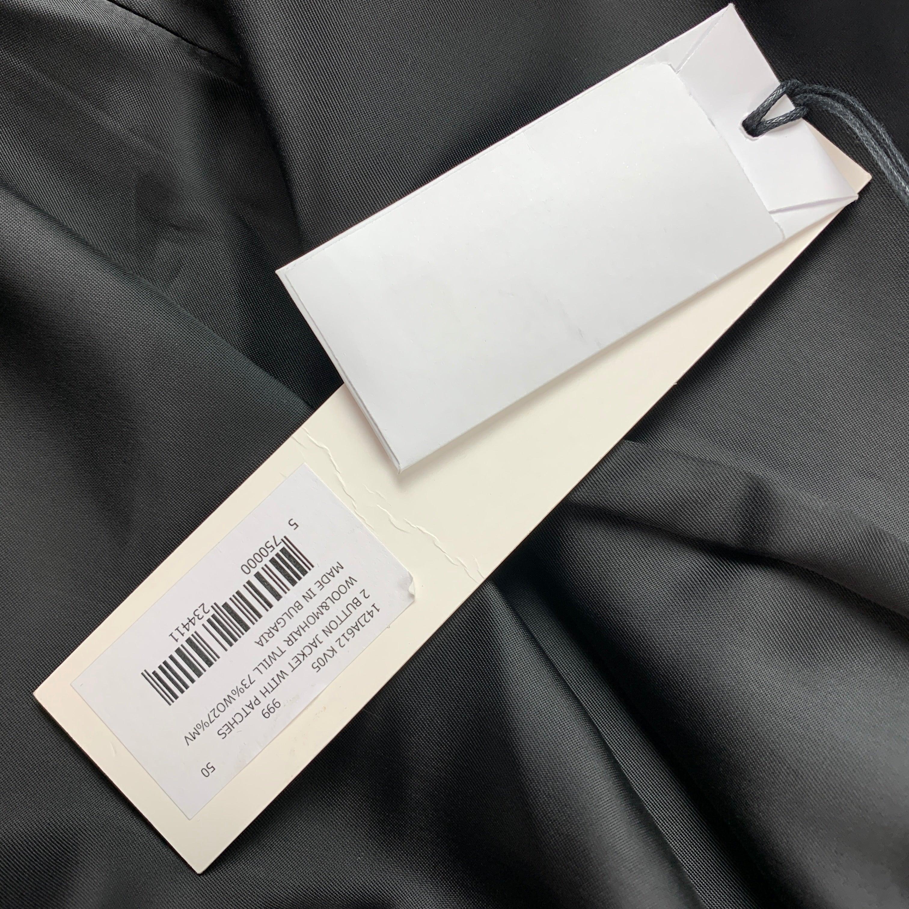 KRIS VAN ASSCHE Size 40 Black Patches Wool Notch Lapel Sport Coat For Sale 3